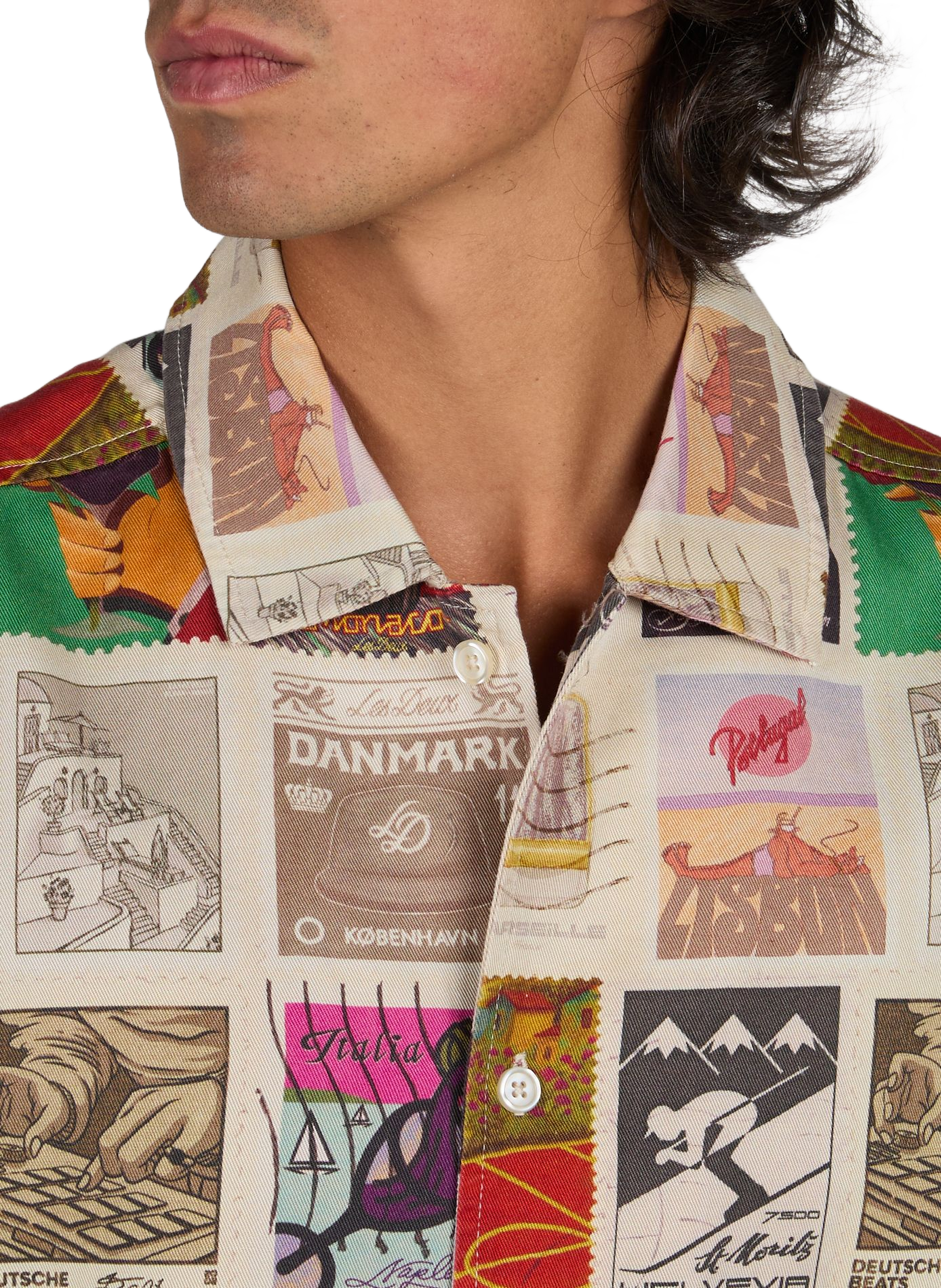 Straight cotton blend Shirt | Multicolour LES DEUX Men