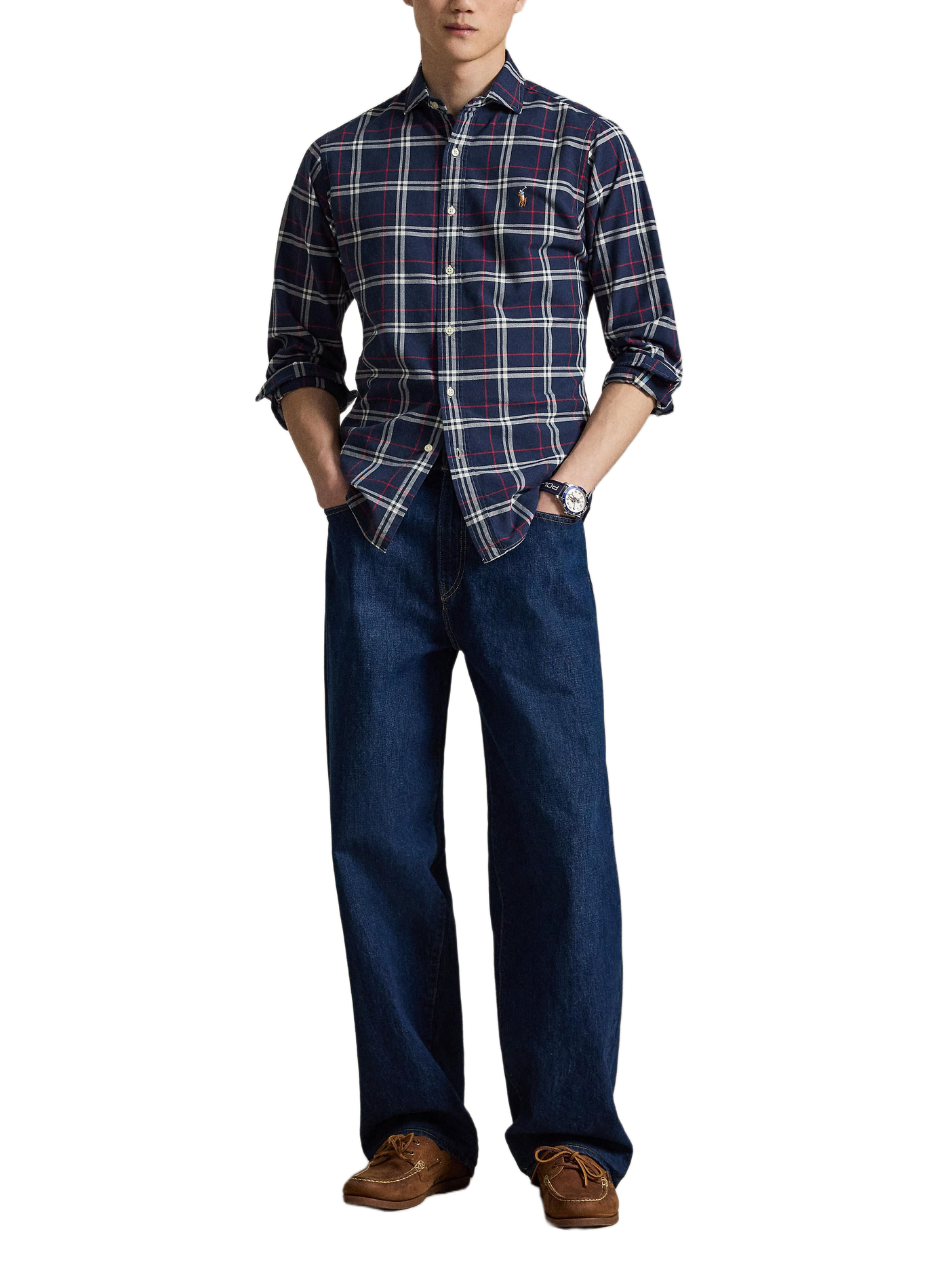 Straight cotton check shirt POLO RALPH LAUREN Blue
