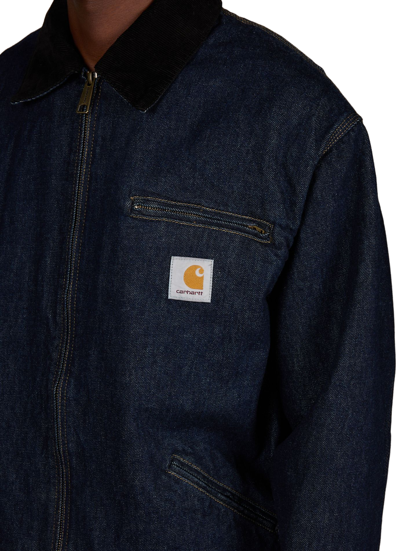 Gerade geschnittene Jacke OG Detroit aus Baumwoll-Denim CARHARTT WIP Blau