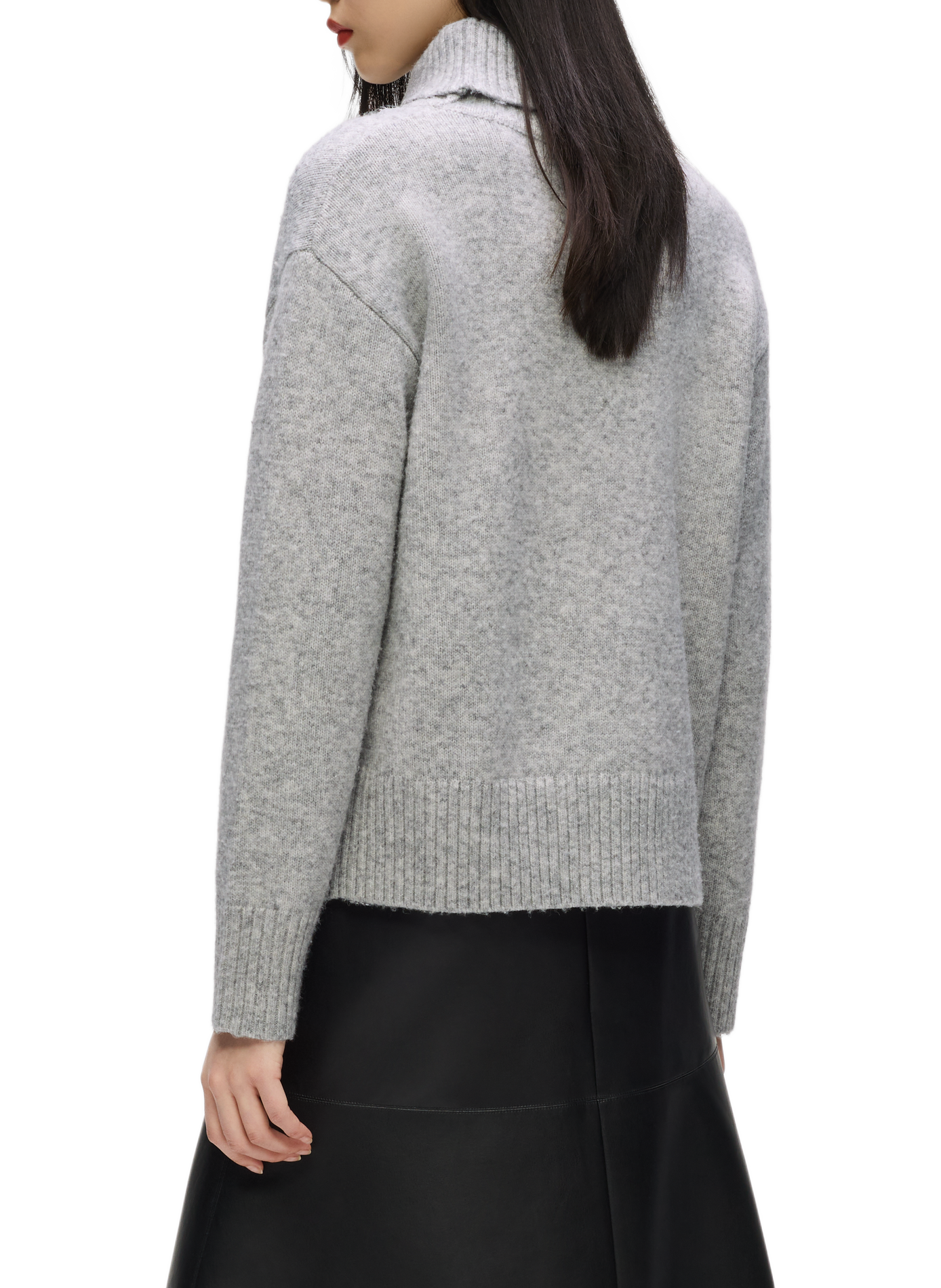 Pull ample col roulé en laine mélangée KARL LAGERFELD Gris