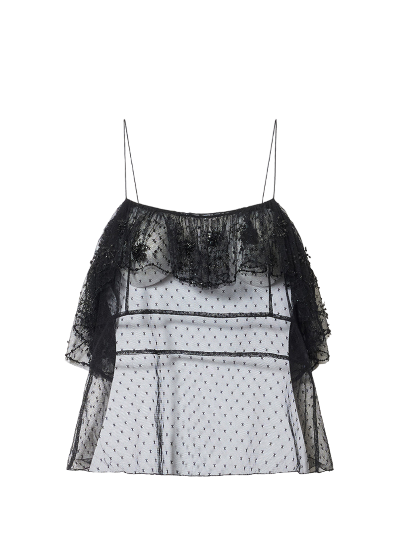 Olaja top van geborduurd plumetiskant ISABEL MARANT Zwart