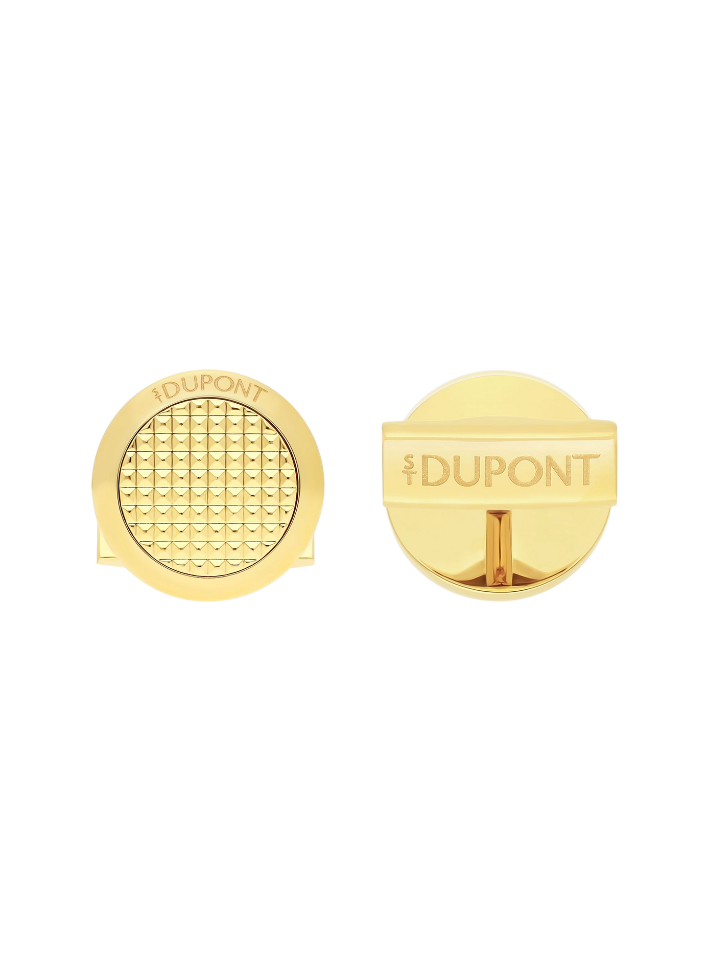 Boutons de manchette ronds pointe de diamant S.T. DUPONT Doré