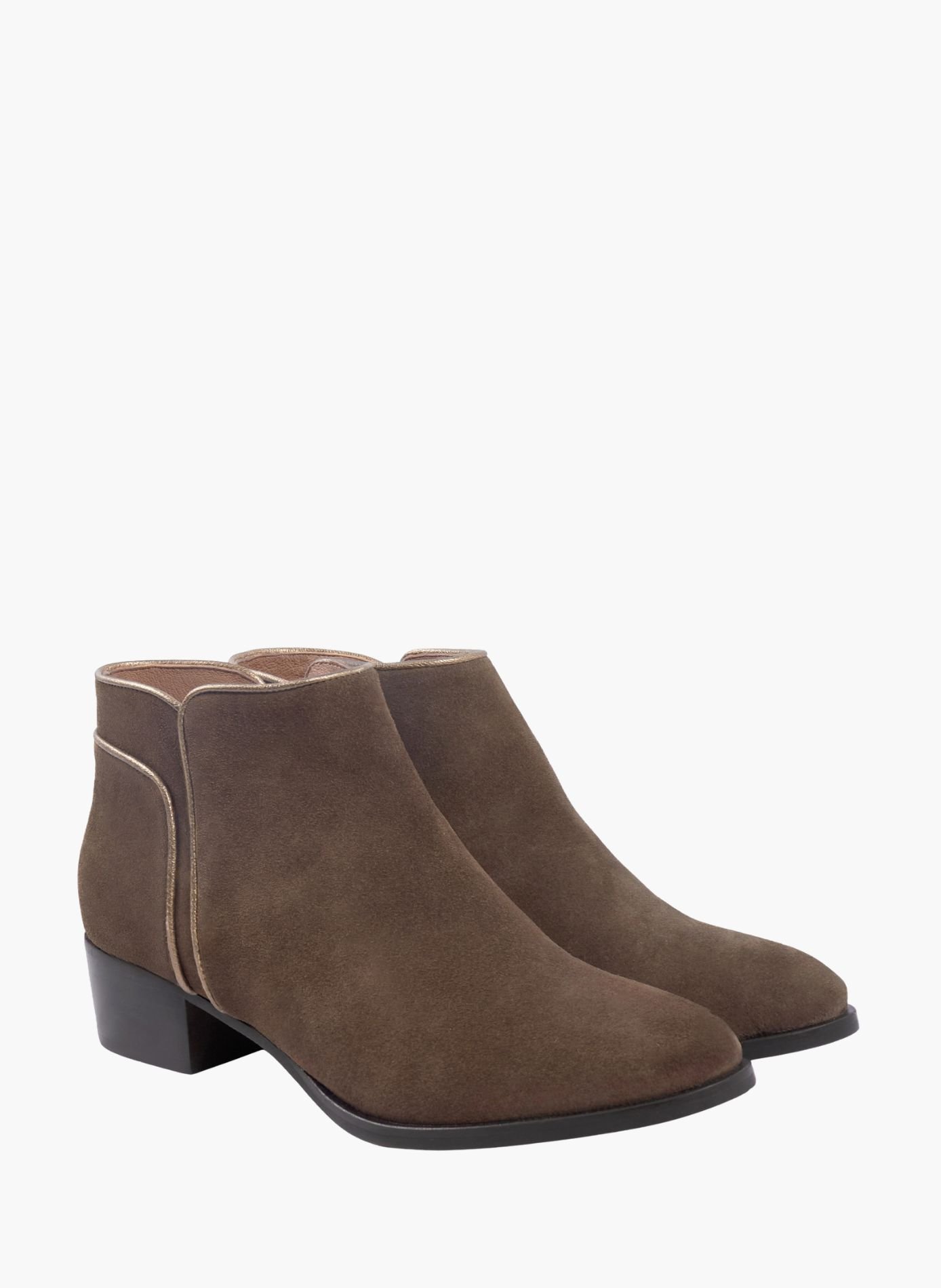 Bottines moyen talon cuir daim JULES & JENN Multicolore
