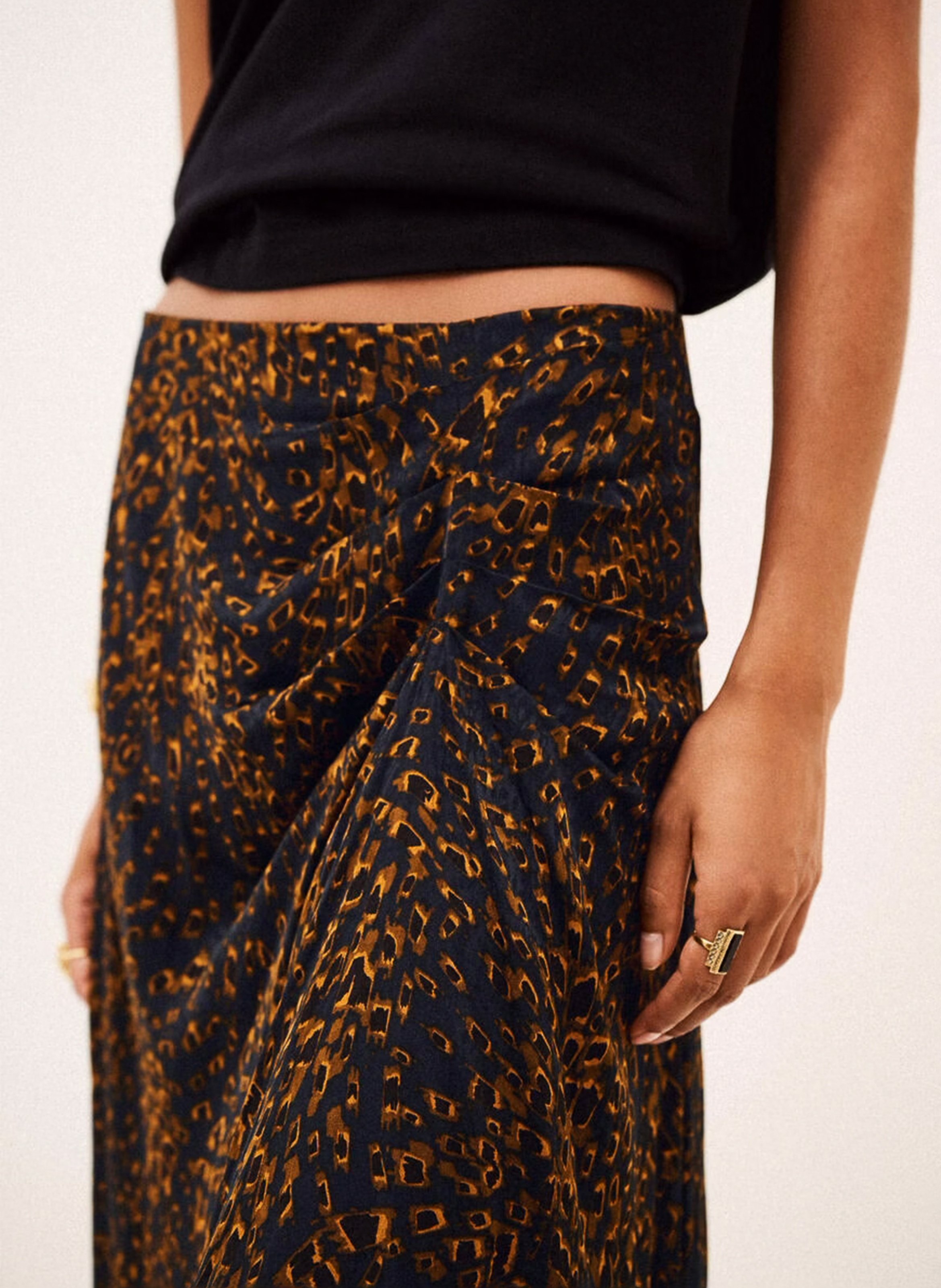 Jupe midi asymétrique à motifs hoema | Bleu BA&SH Femme
