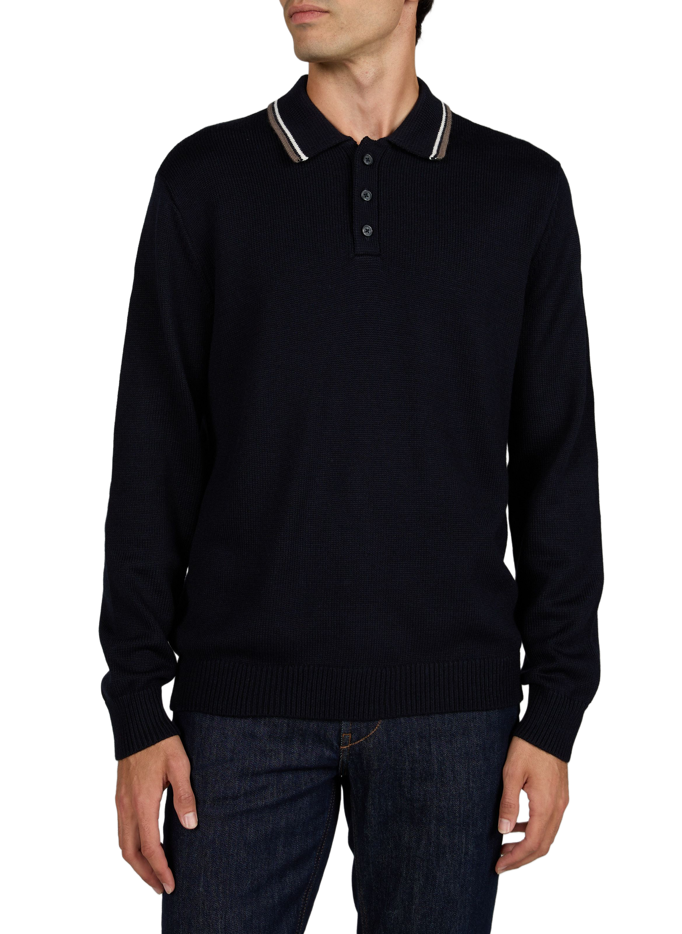 Straight-fit polo-neck jumper ARMANI EXCHANGE Blue