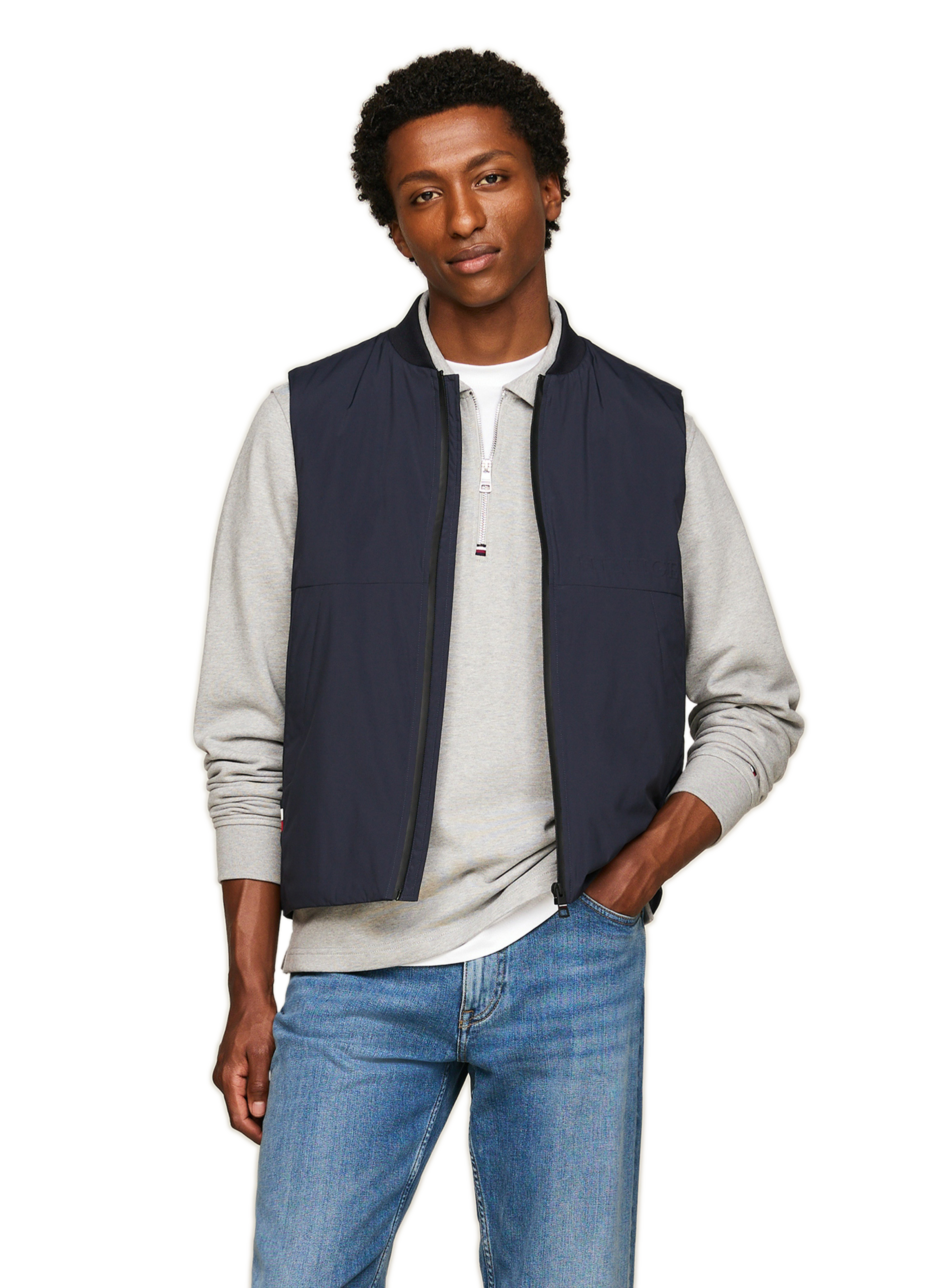 TOMMY HILFIGER Cotton sleeveless jacket Blue