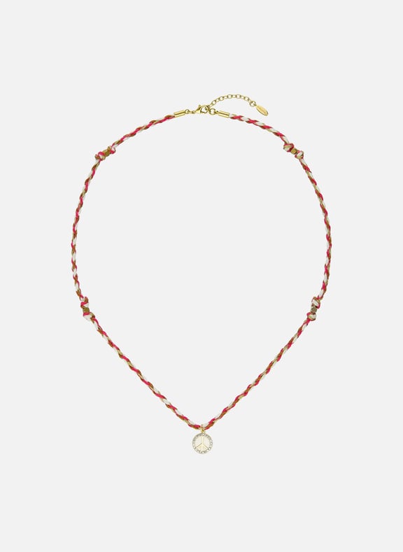 Collier avec pendentif en email et cordon en coton brixton Blanc by HIPANEMA HIPANEMA Collier avec pendentif en email et cordon en coton brixton Blanc