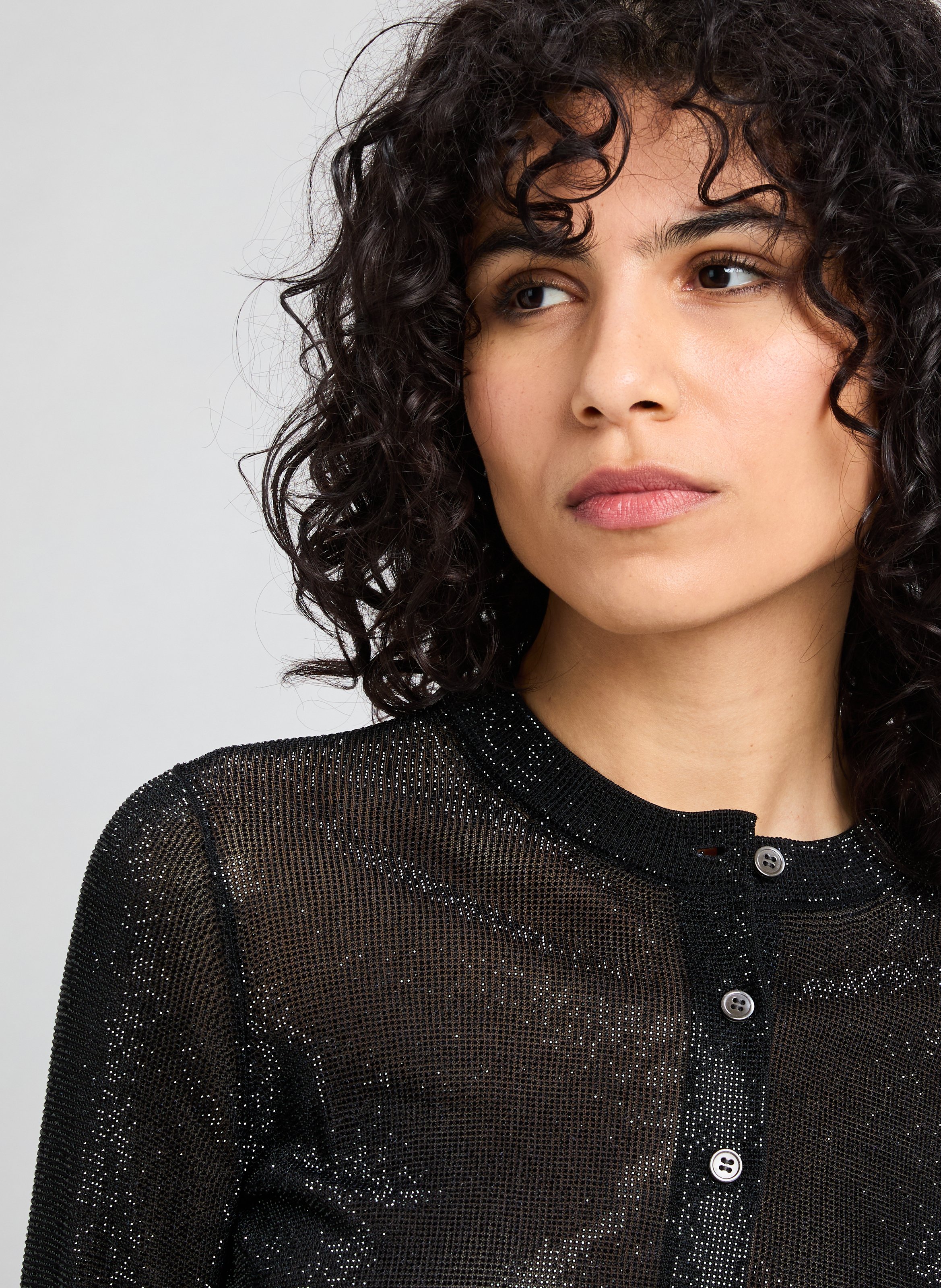 Cardigan à strass ALEXANDER WANG Noir