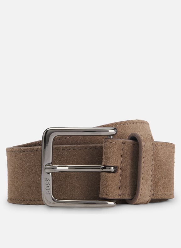 Ceinture en cuir suede Beige by BOSS BOSS Ceinture en cuir suede Beige