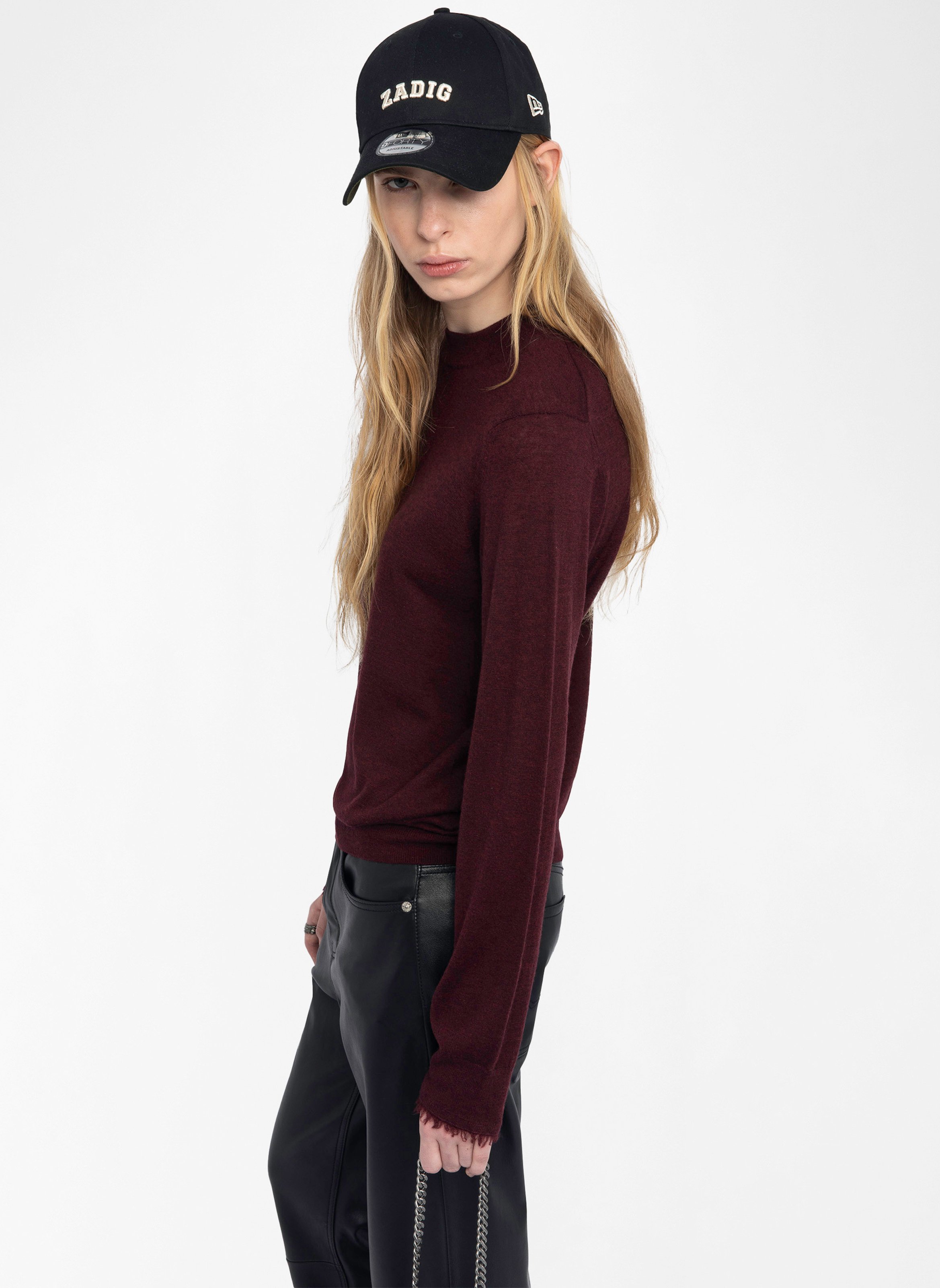 Pull col rond manches longues en cachemire ivy ZADIG&VOLTAIRE Violet