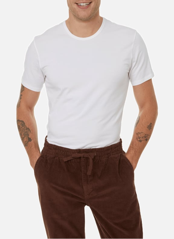Pack of two stretch cotton round-neck T-shirts White by CALVIN KLEIN CALVIN KLEIN Pack of two stretch cotton round-neck T-shirts White