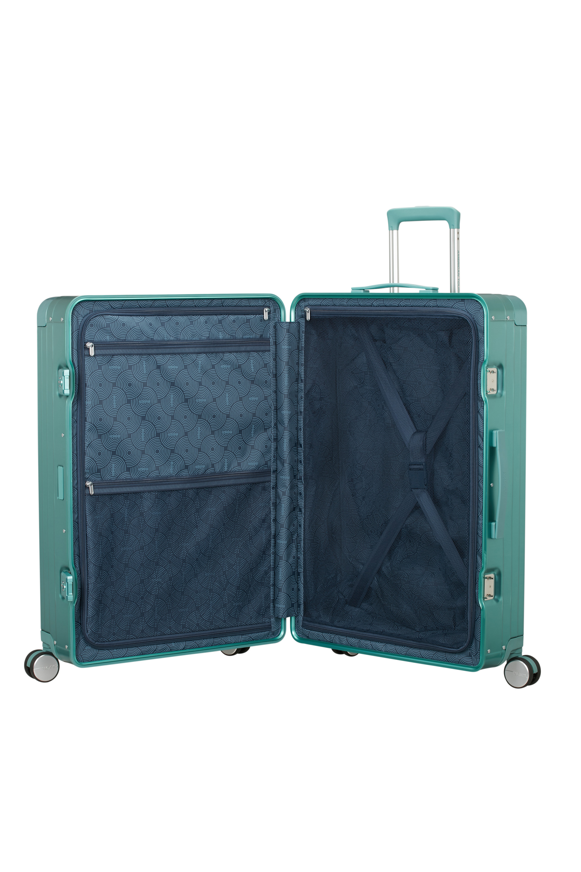 Soundbox alu valise 4 roues taille l AMERICAN TOURISTER Bleu