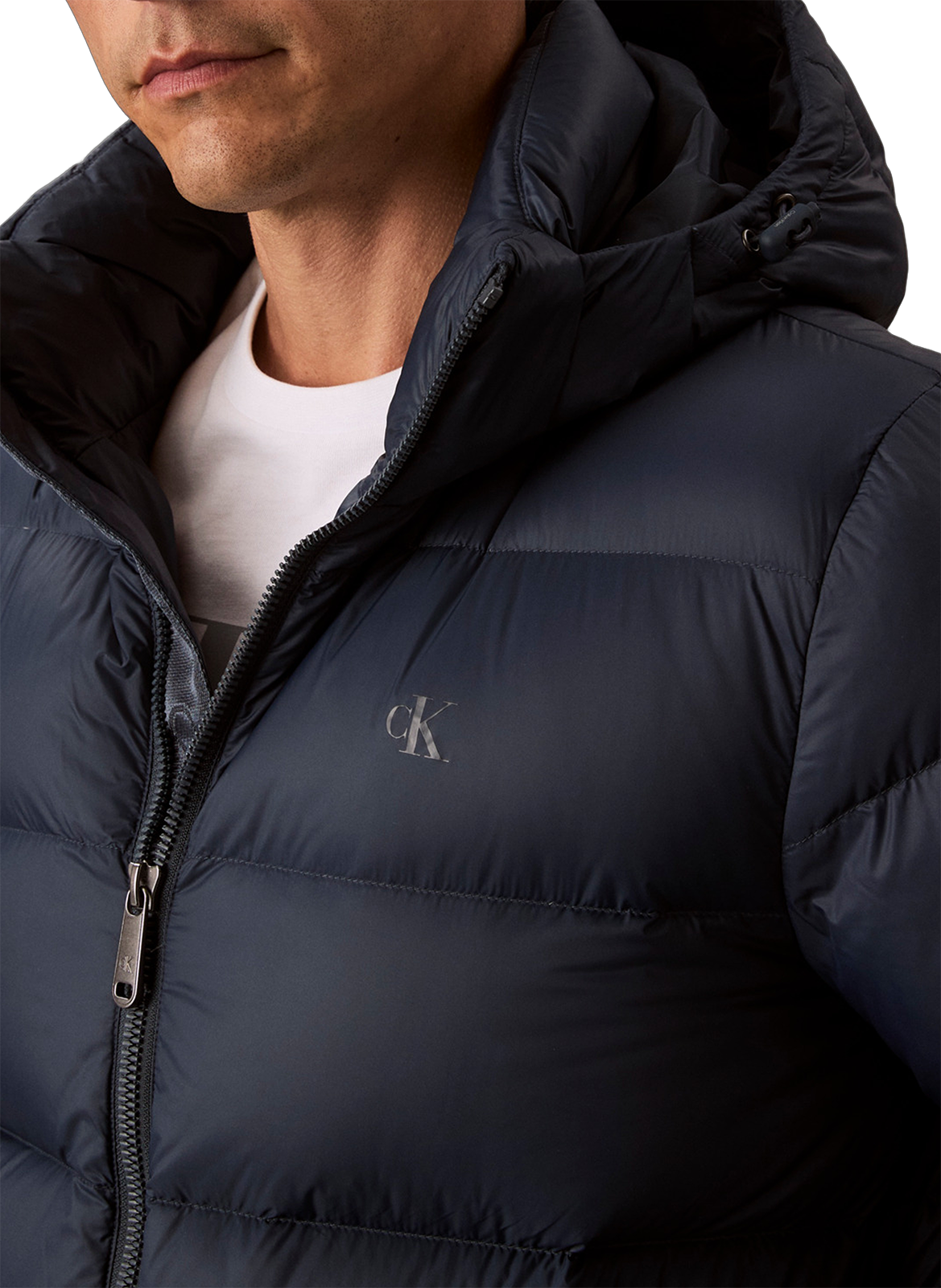 Down jacket with logo CALVIN KLEIN Blue