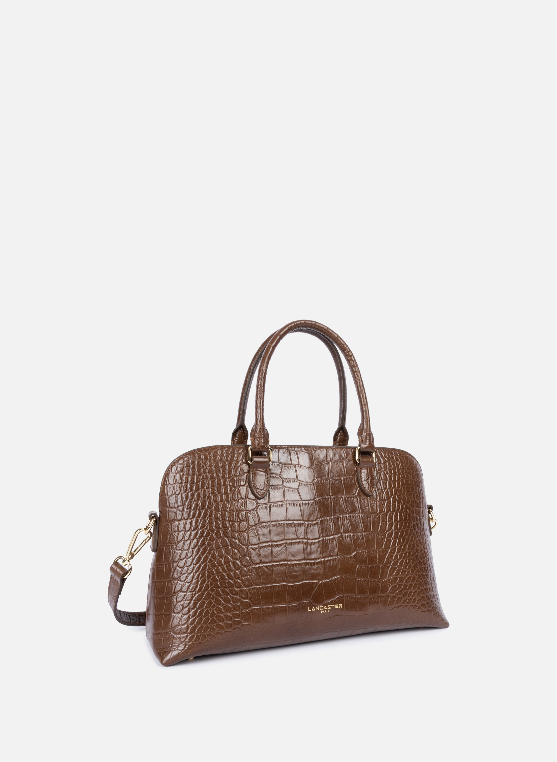 Grand sac demi lune - exo LANCASTER Marron