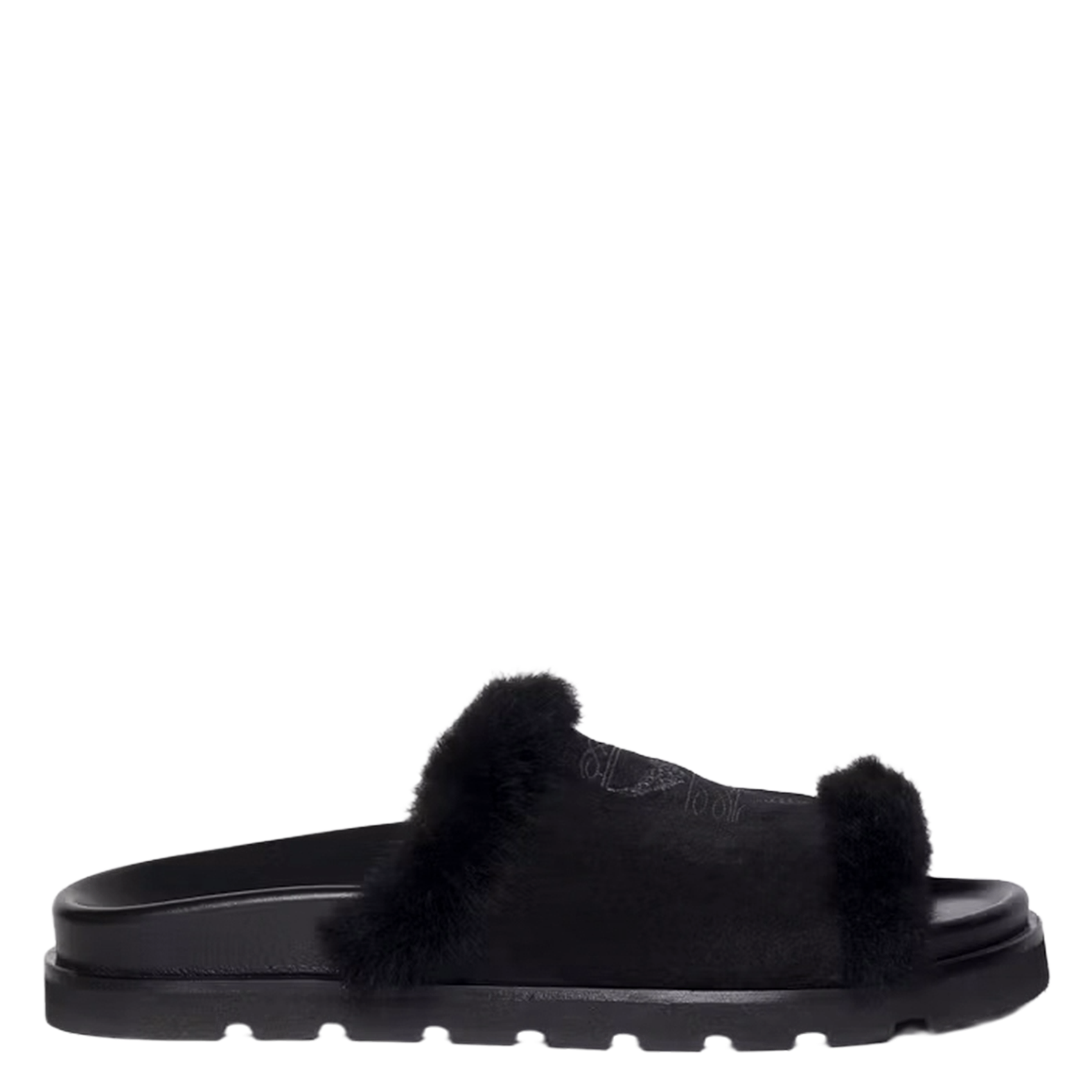 Mules en cuir velours teddy ZADIG&VOLTAIRE Noir