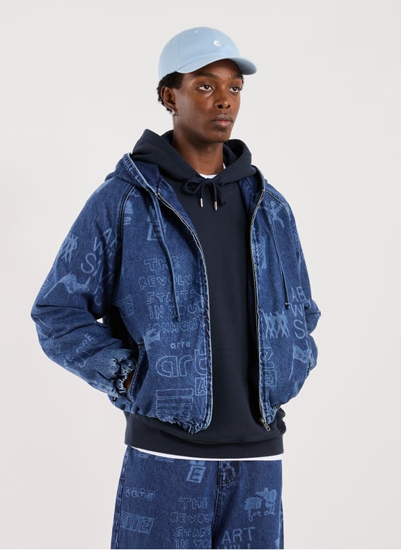 Blouson ample à capuche en coton Bleu by ARTE ANTWERP ARTE ANTWERP Blouson ample à capuche en coton Bleu