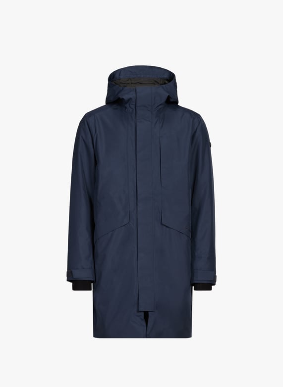 Straight mid-length hooded parka | Blue by DIDRIKSONS Straight mid-length hooded parka Blue