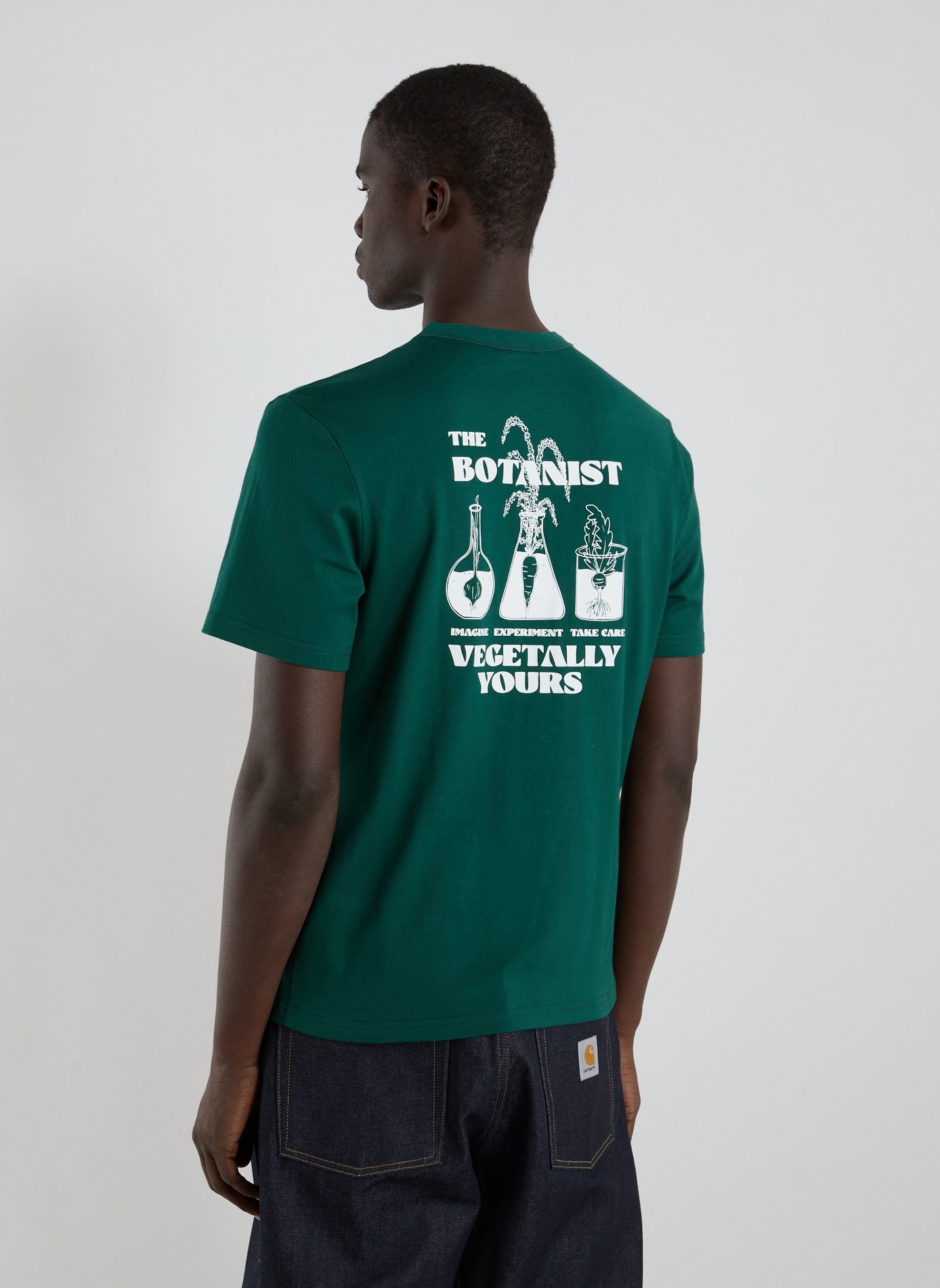 Printed cotton blend T-Shirt FAGUO Green