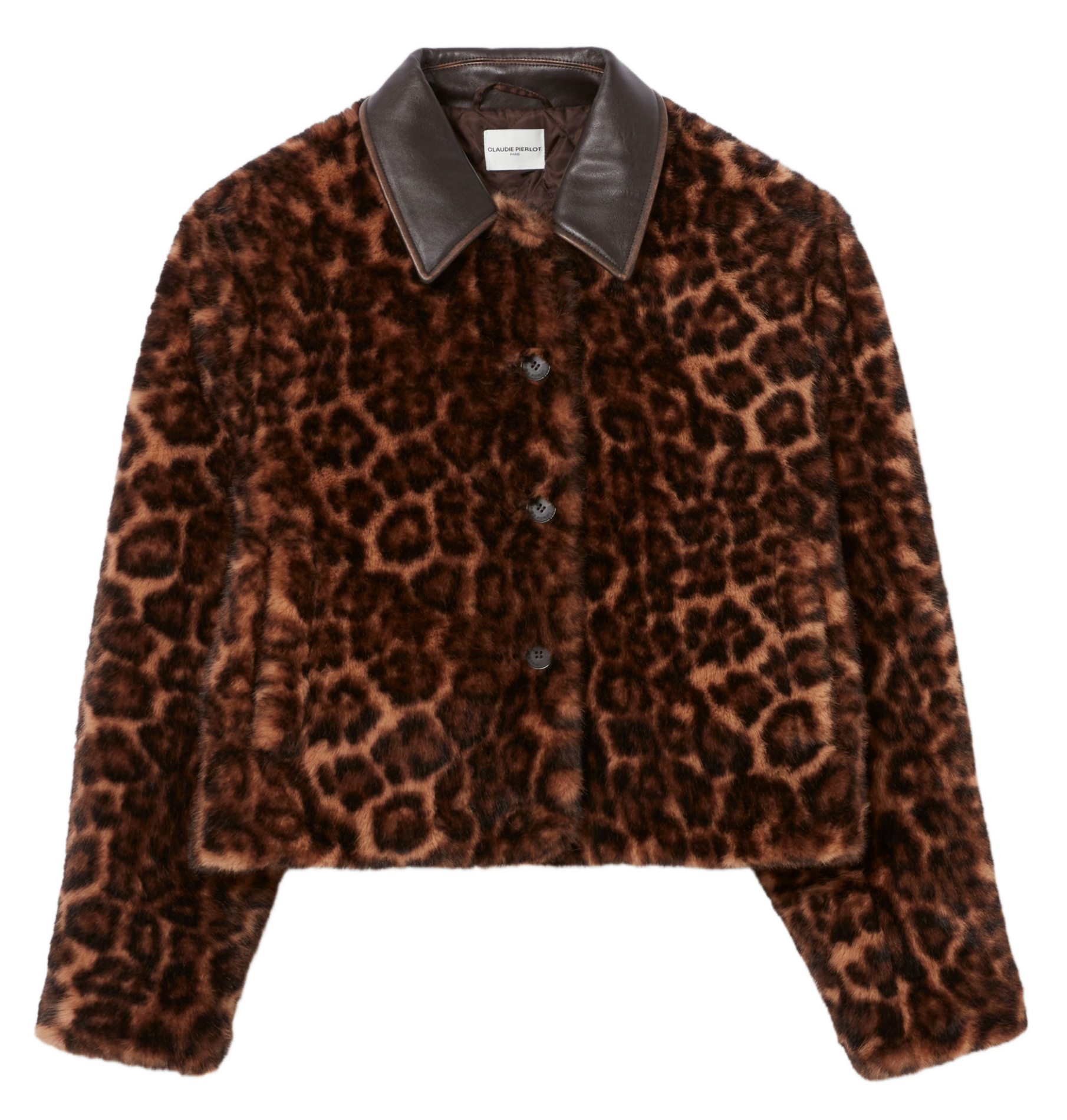 Veste col classique léopard francoise CLAUDIE PIERLOT Multicolore