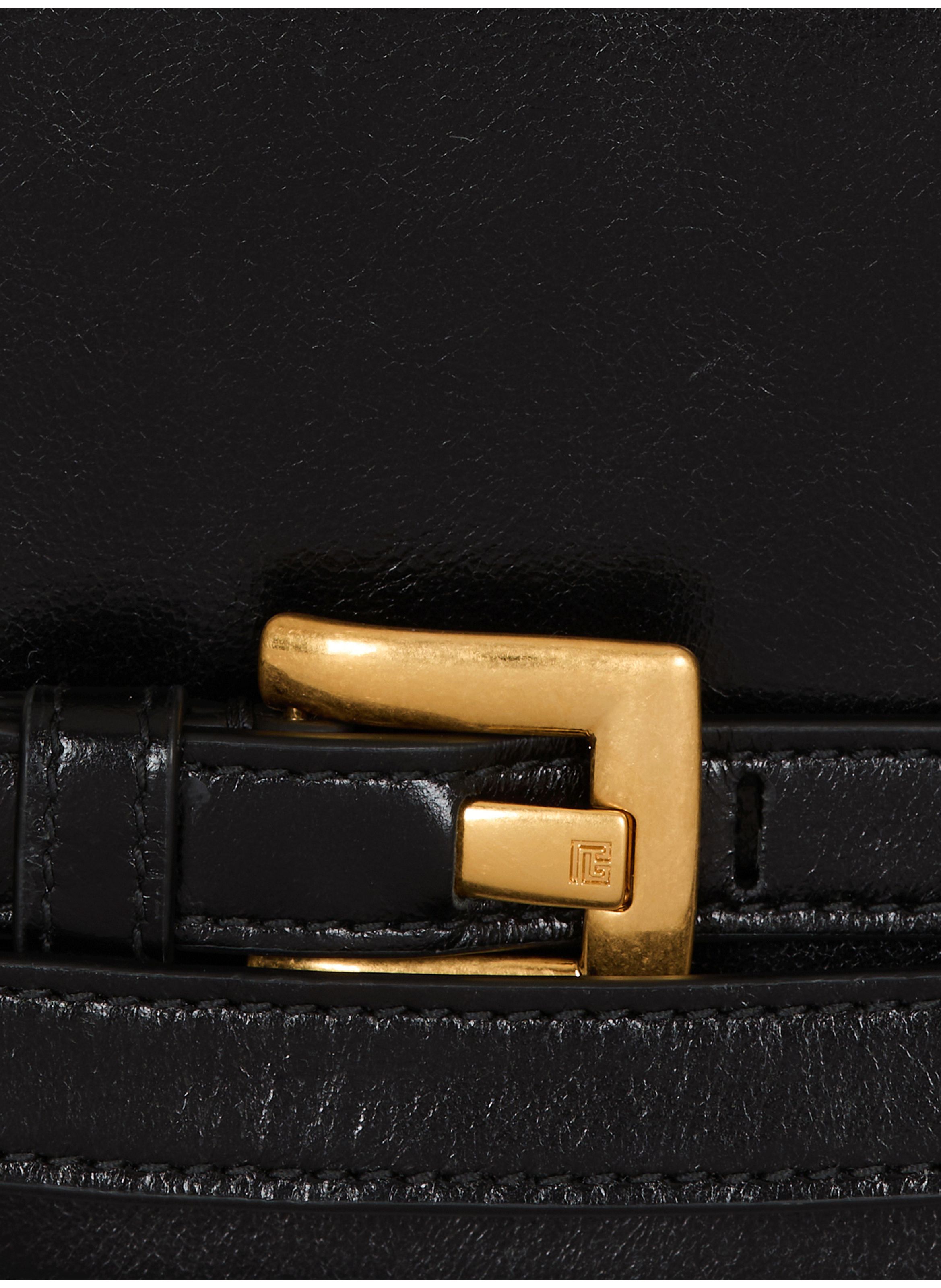 Portefeuille shuffle à chaîne en cuir de veau BALMAIN Noir