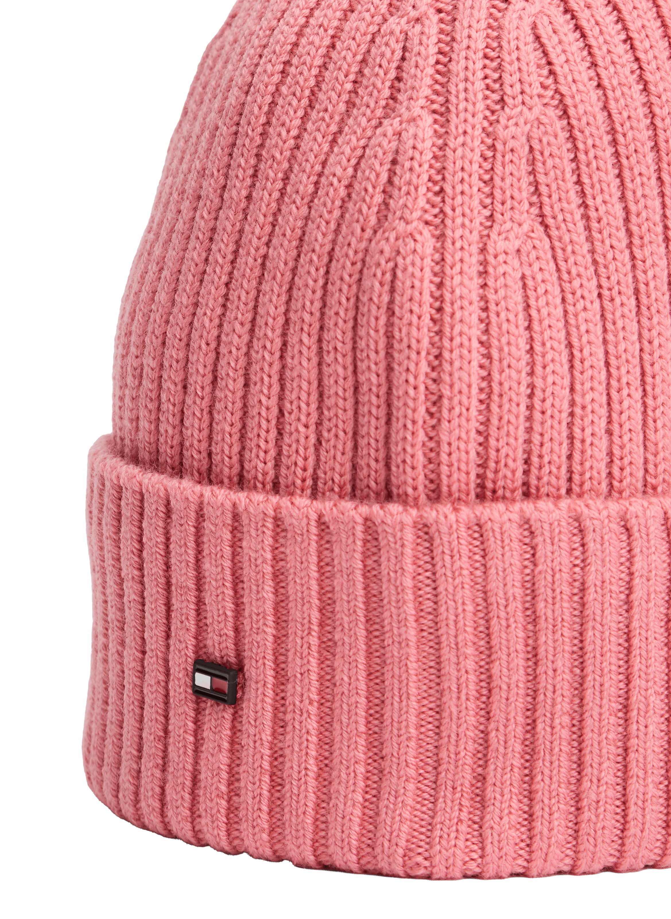 Bonnet côtelé en laine TOMMY HILFIGER Rose