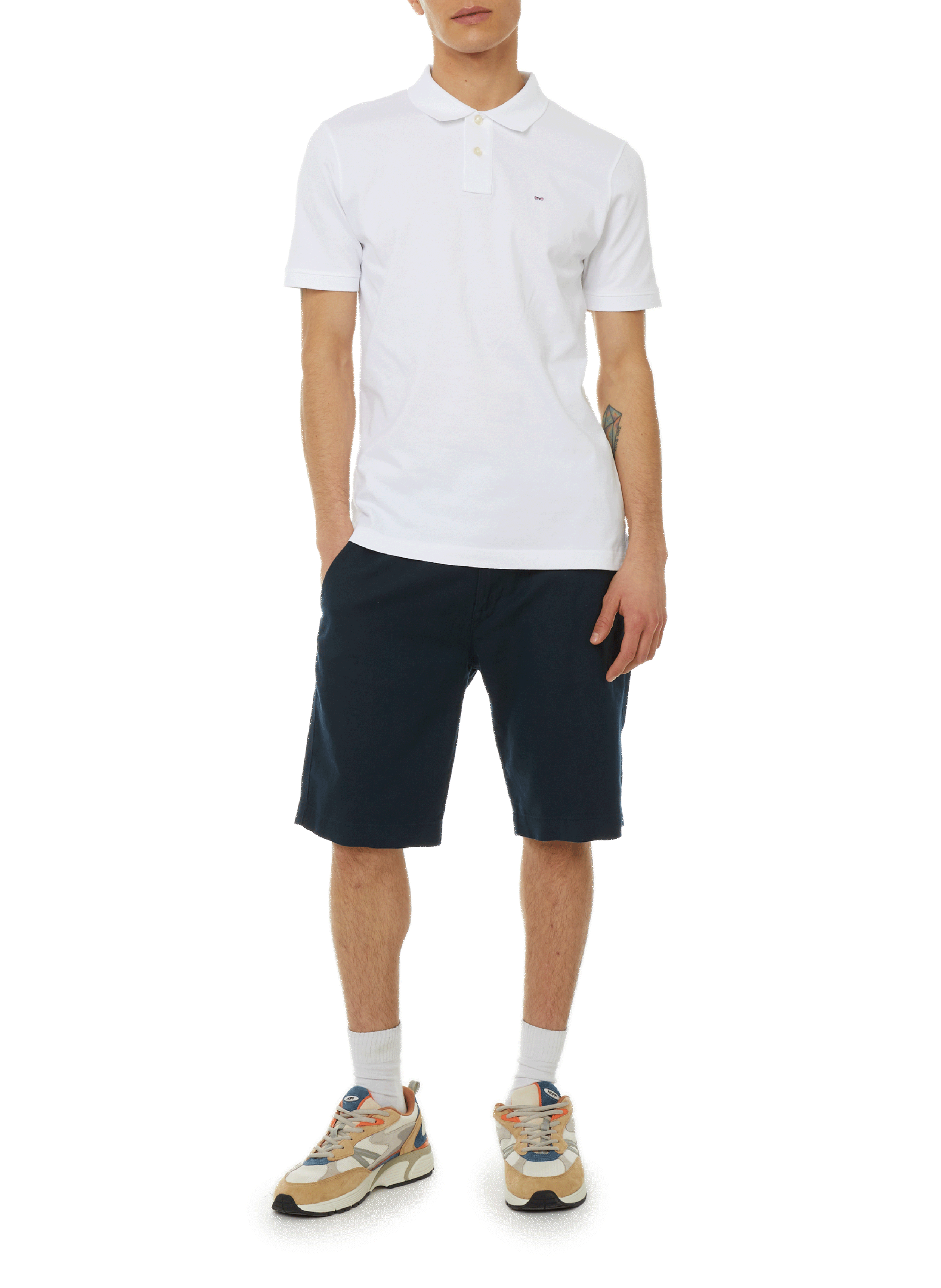 Plain cotton piqué polo shirt EDEN PARK White