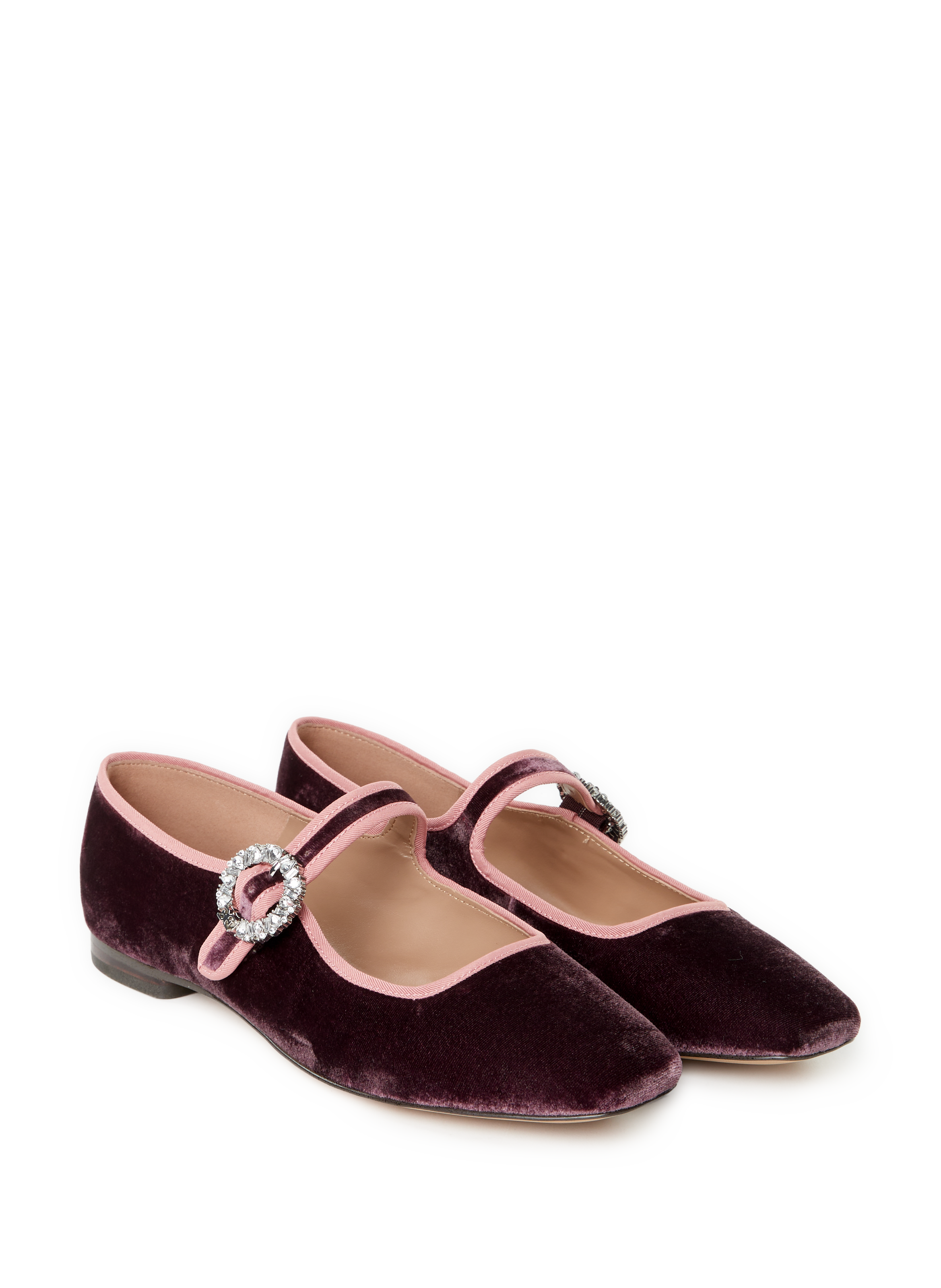 Velvet bow ballerina flats SAM EDELMAN Pink