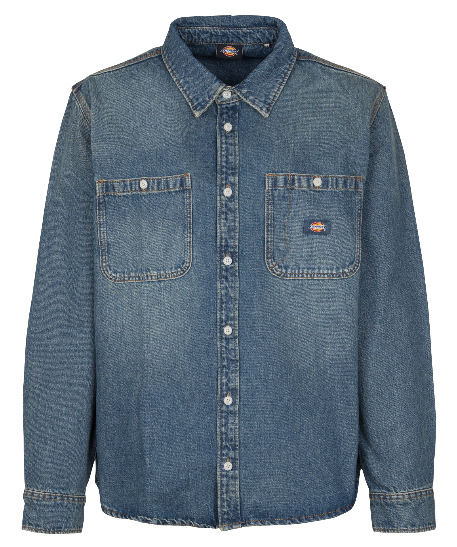 DICKIES Chemise denim à col classique en coton Bleu