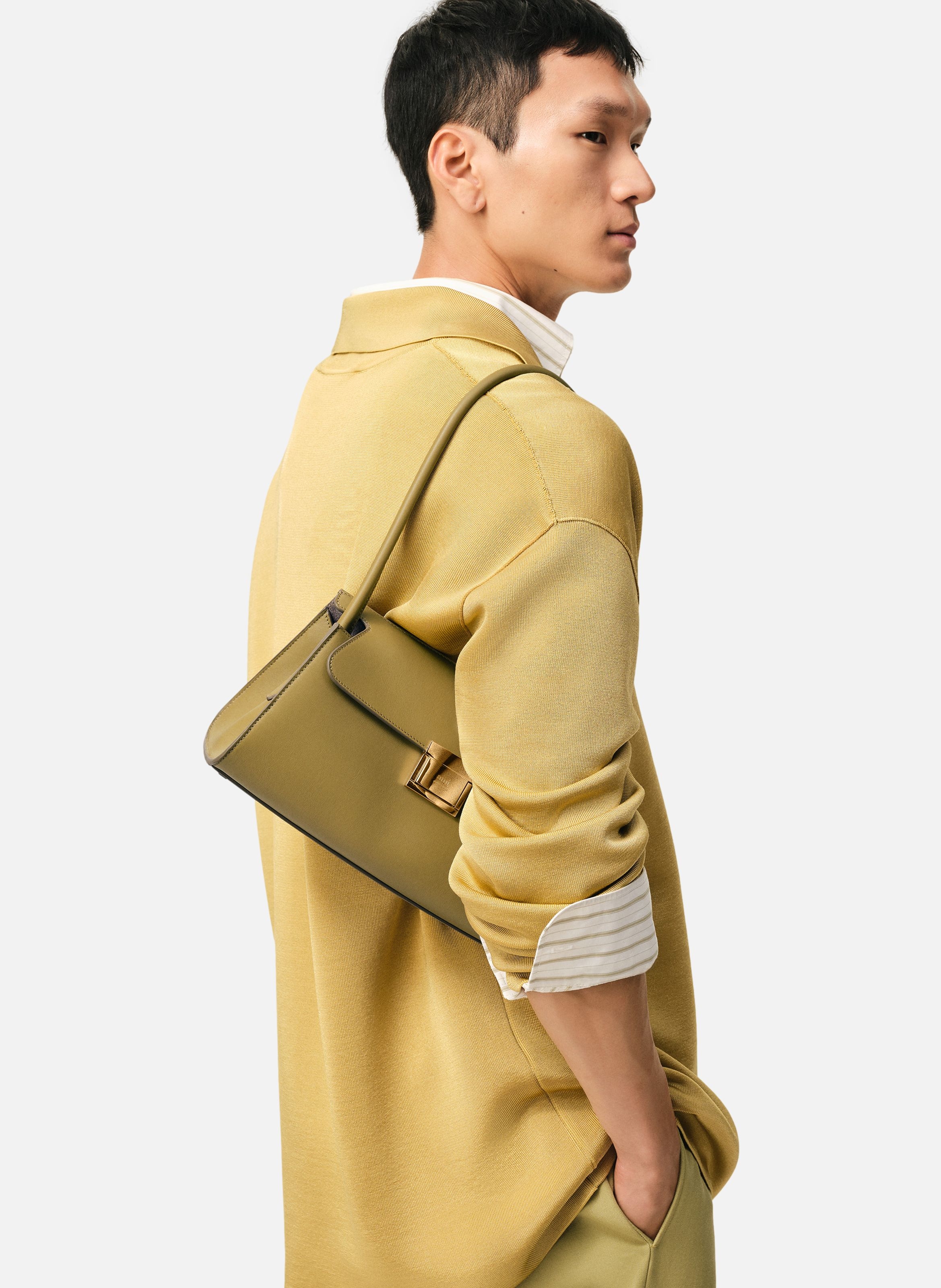 Petit sac mimi unisexe en cuir de veau AMI PARIS Vert