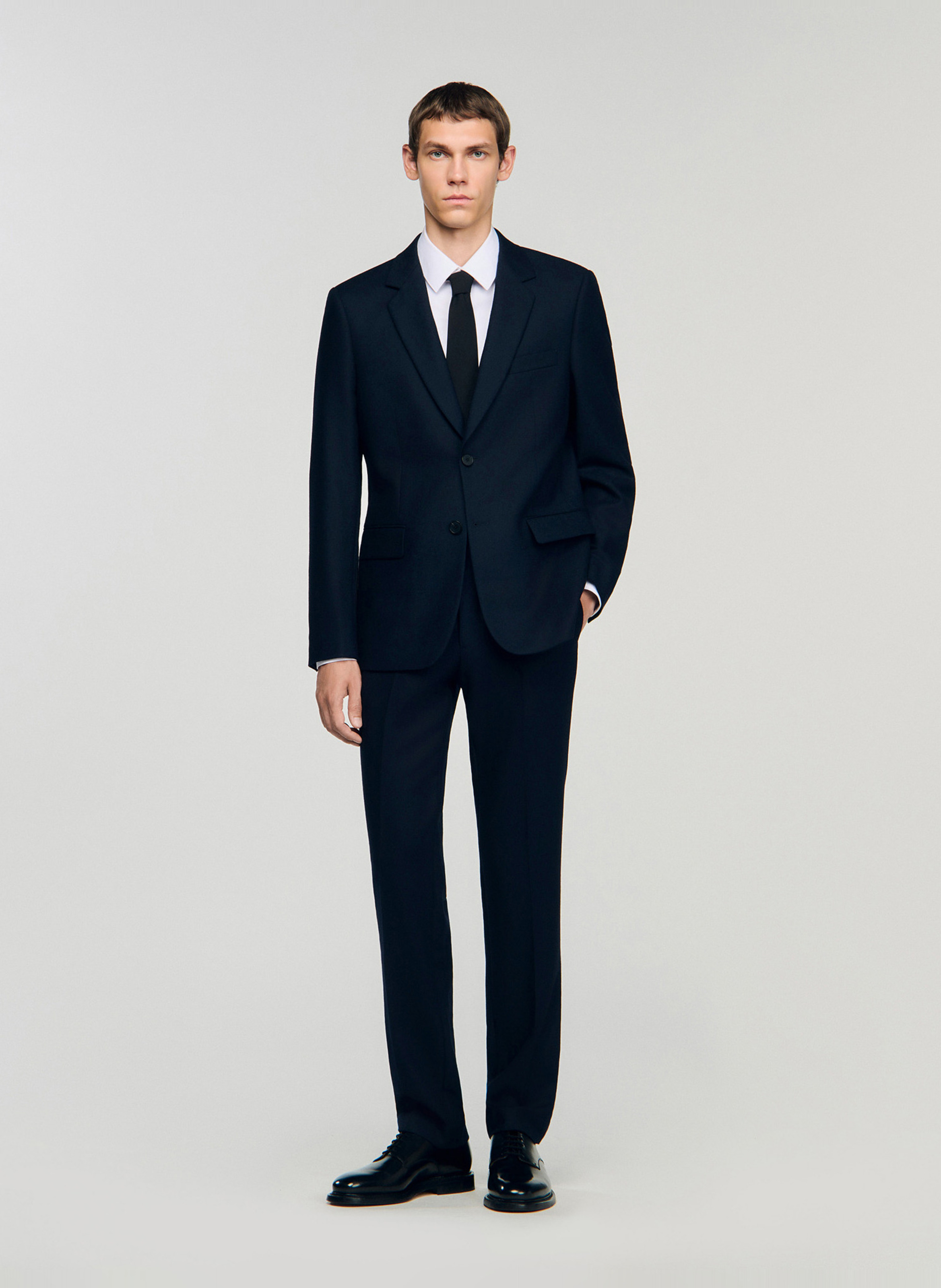 Veste ajustée en laine SANDRO Bleu