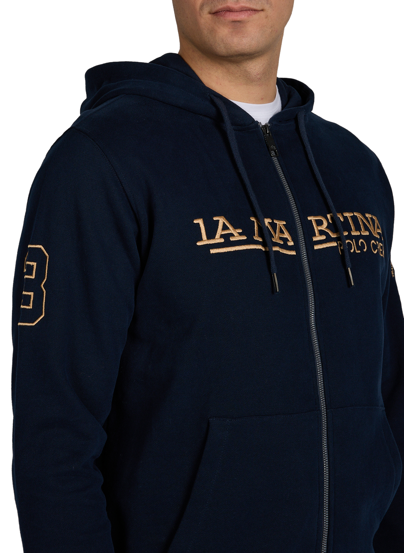 Hoodie à glissière en coton  LA MARTINA Bleu