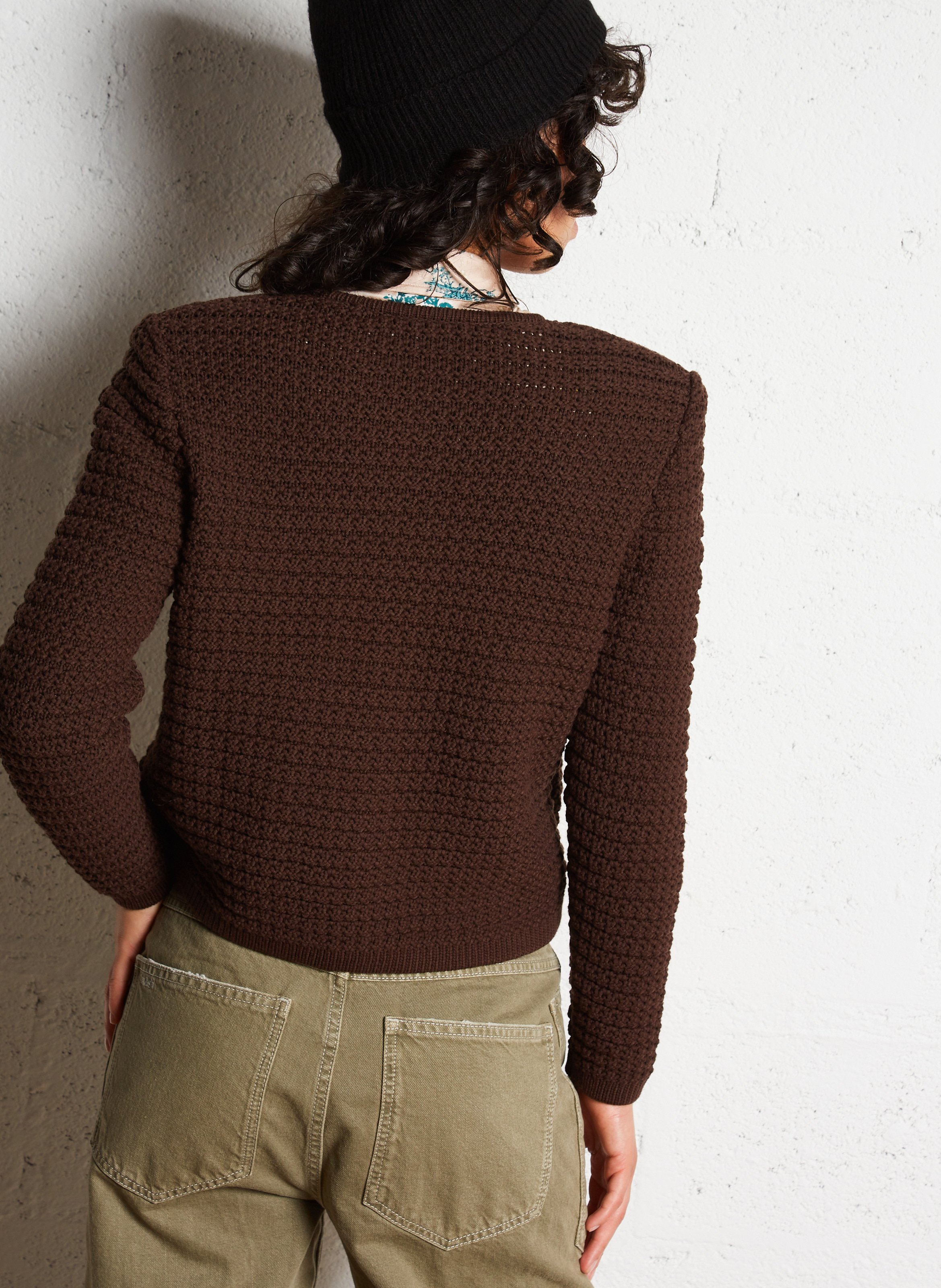 Gilet manches longues en coton mélangé gaspard BA&SH Marron