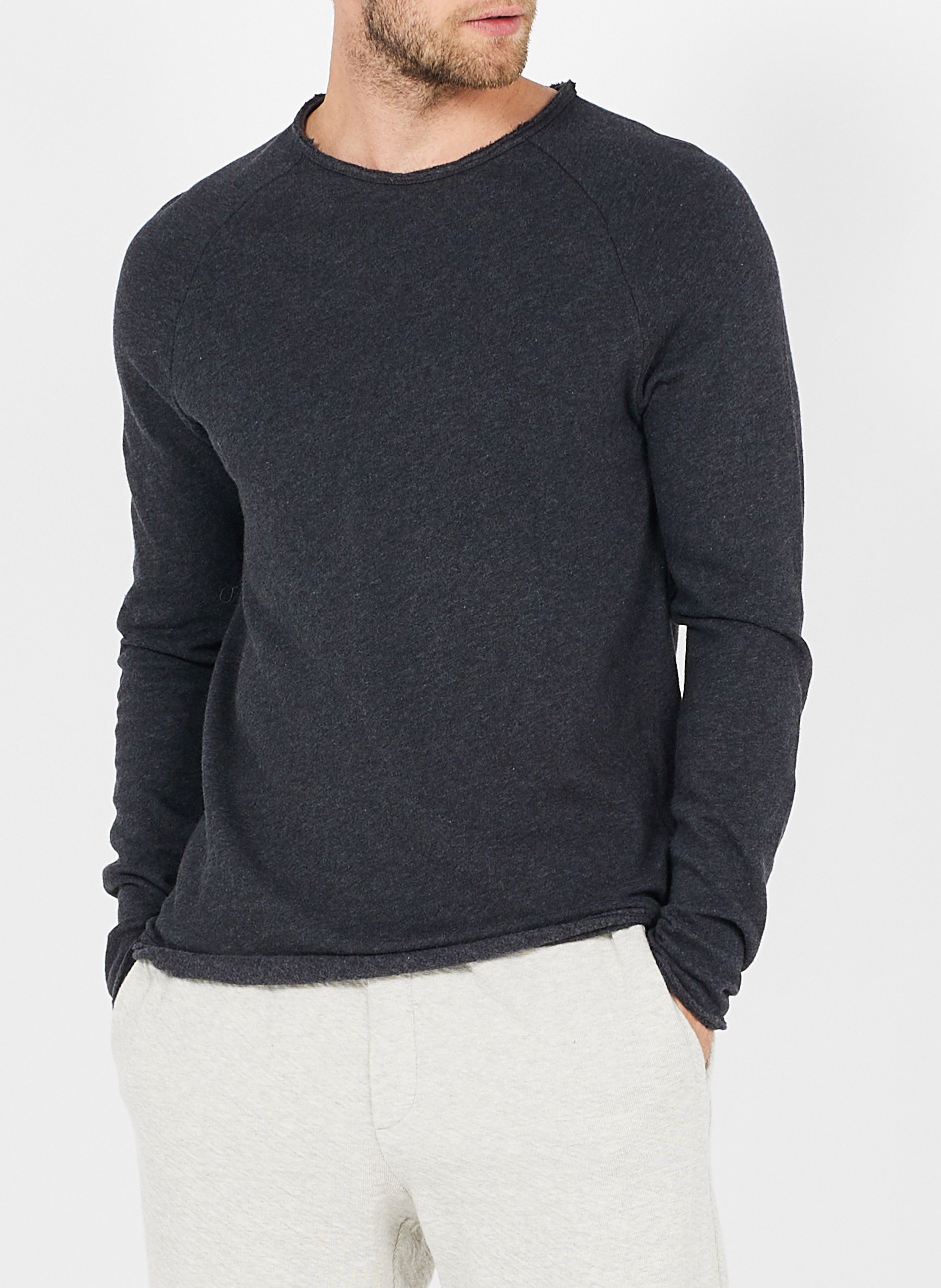 Tee-shirt col rond en coton flammé sonoma AMERICAN VINTAGE Gris