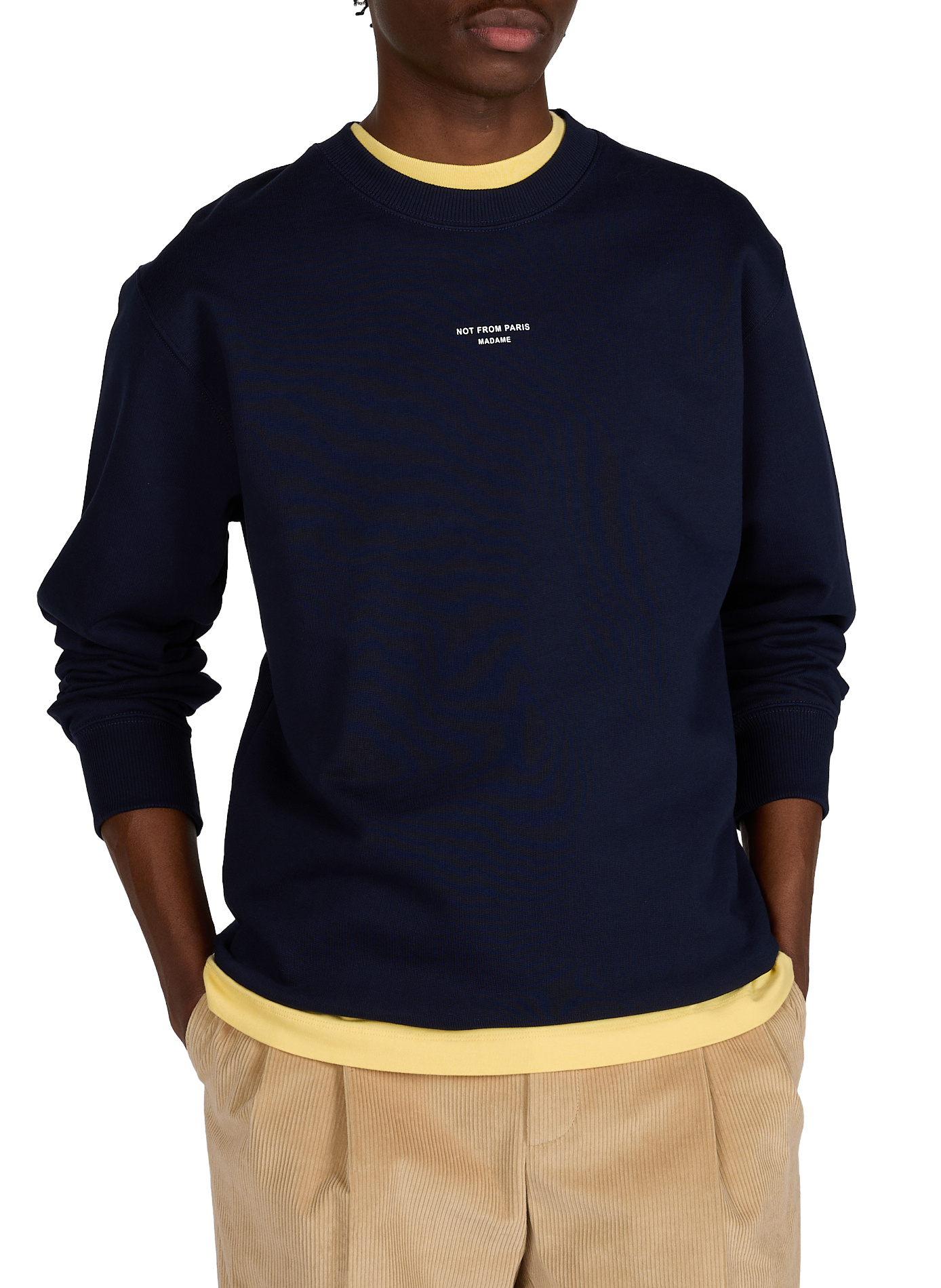 Round neck cotton sweatshirt DROLE DE MONSIEUR Blue