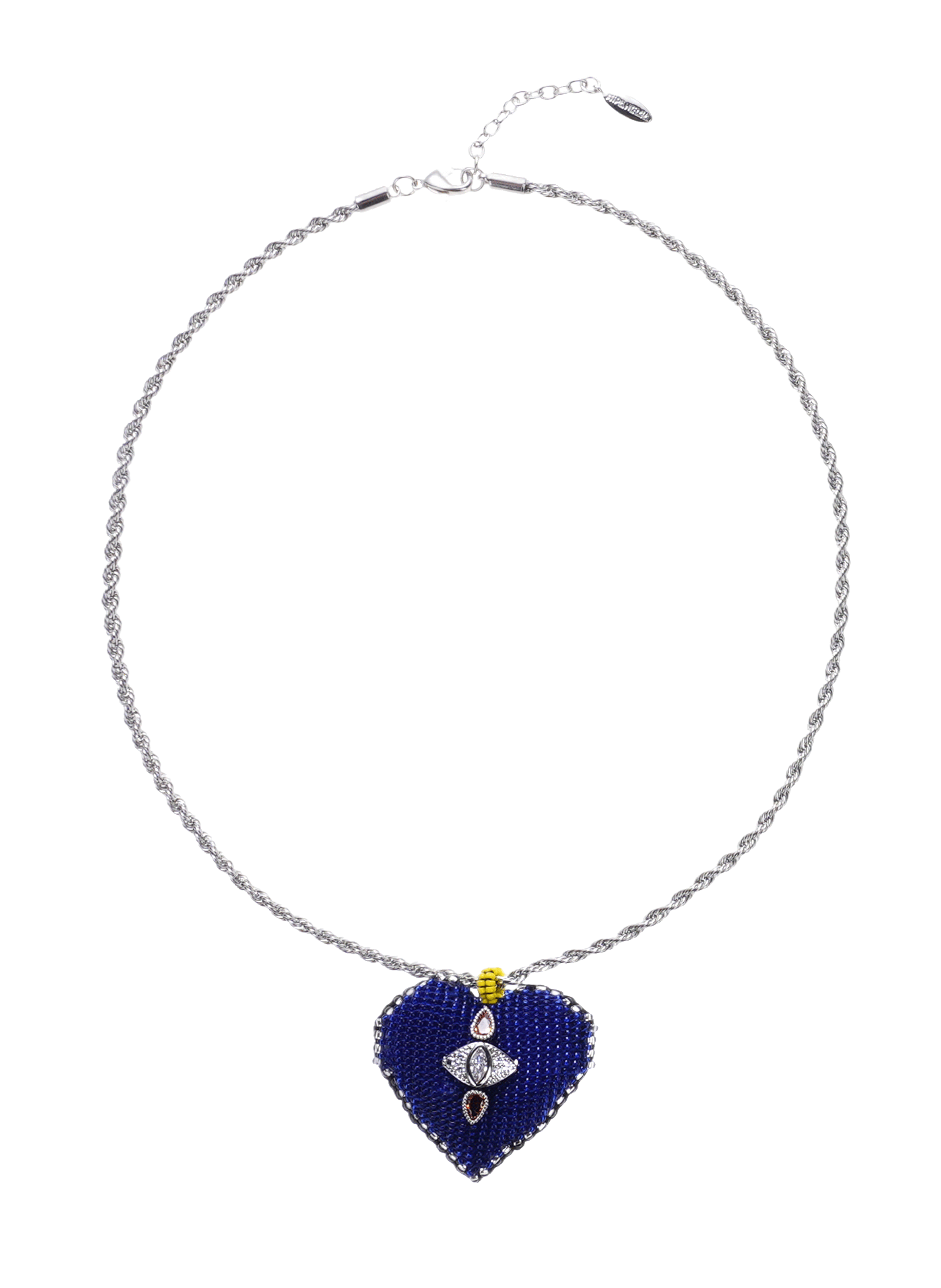 Collier chaîne avec pendentif perles tissées FORTAZA HIPANEMA Bleu