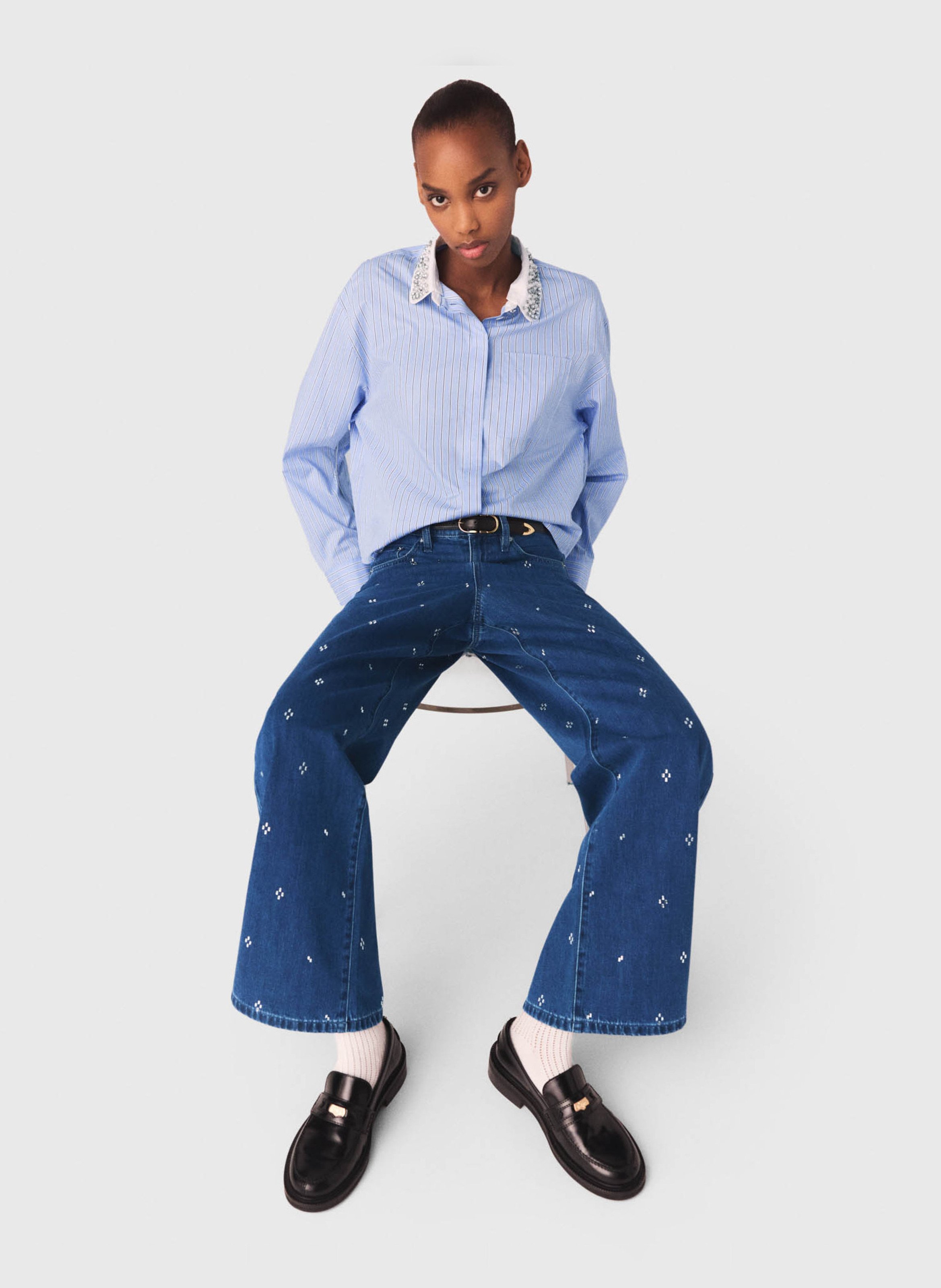 Jean large MAJE Bleu