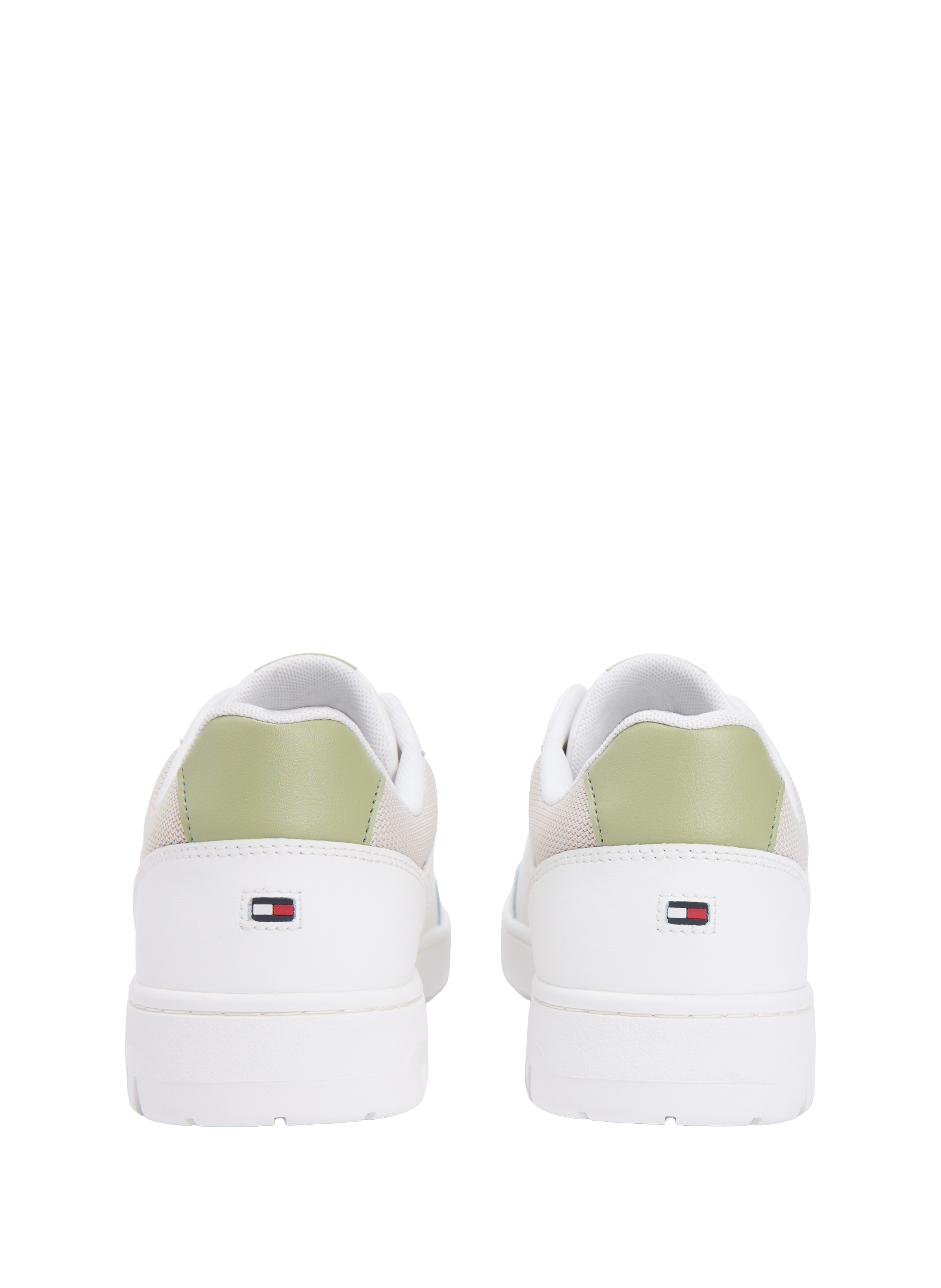 Baskets basses en cuir de vache mélangé TOMMY HILFIGER Blanc