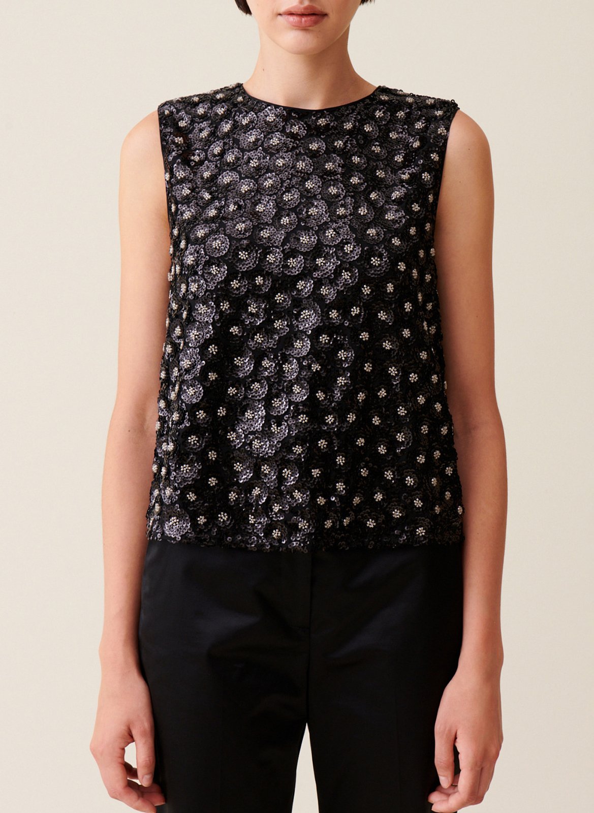 Top droit à sequins CLAUDIE PIERLOT Noir
