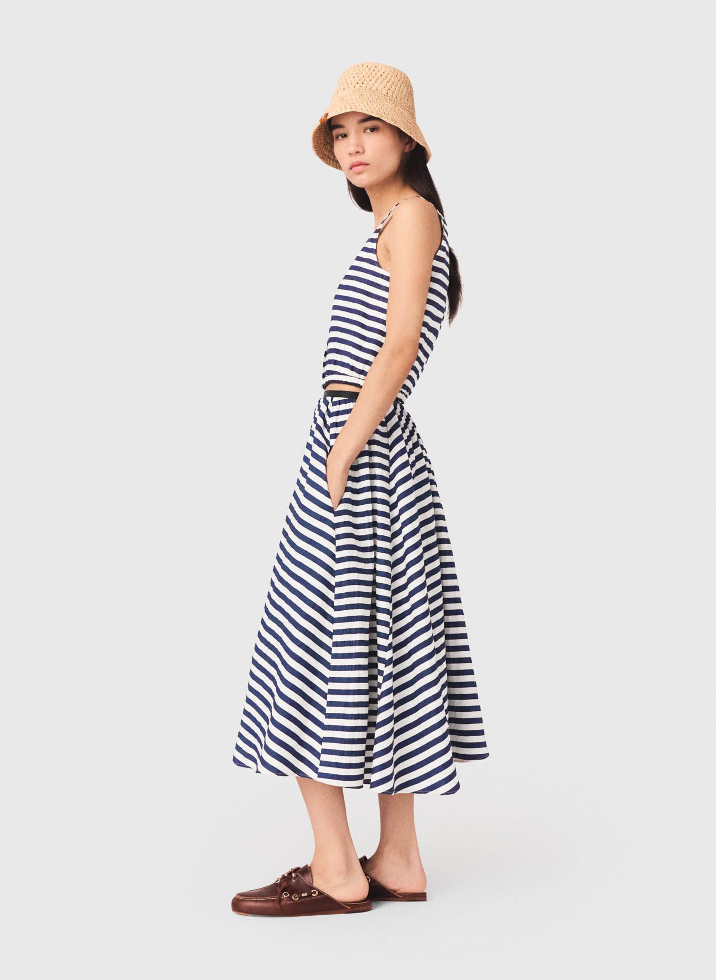 Top court droit col rond MAJE Blanc