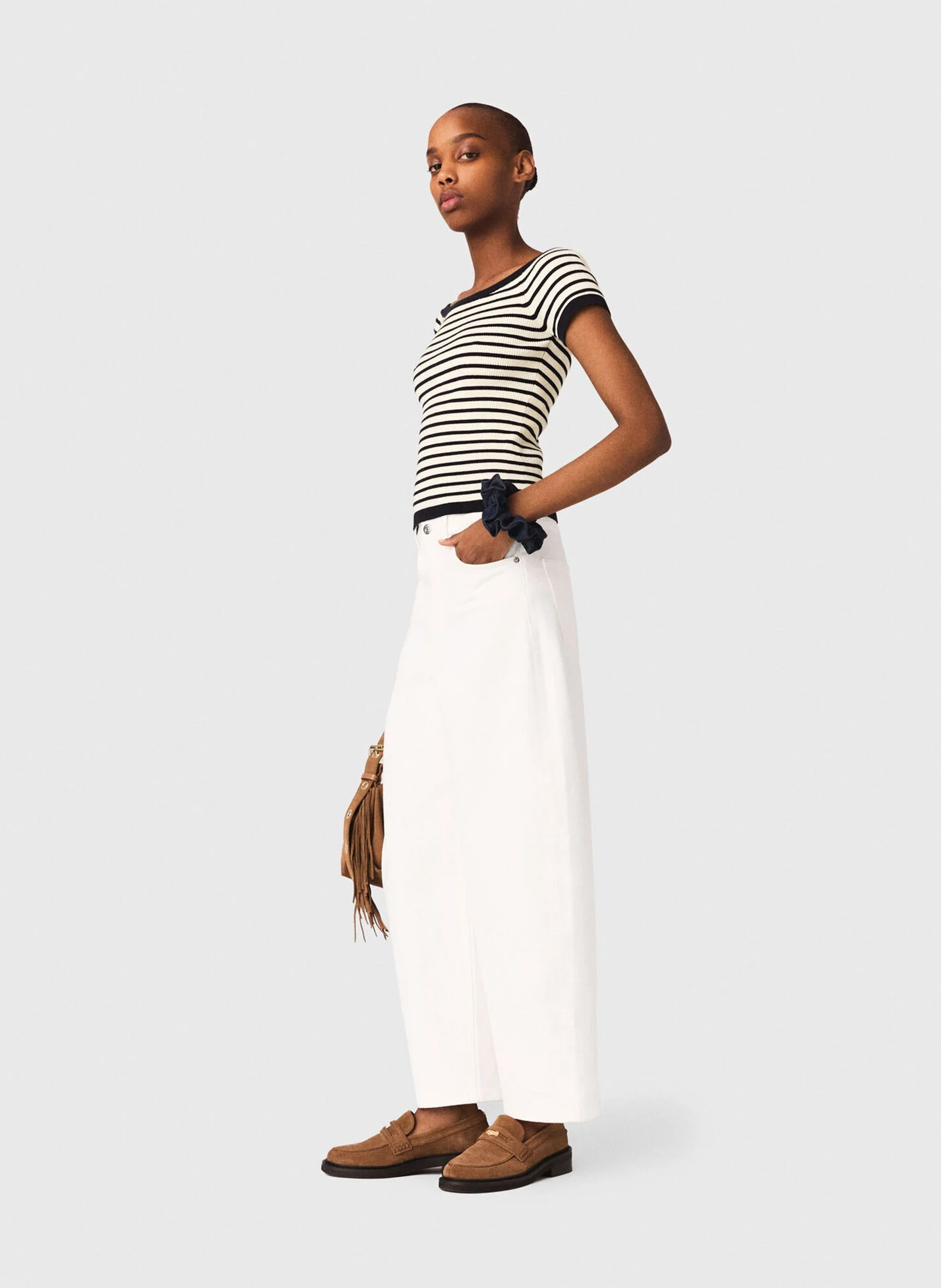 Pull moulant à rayures MAJE Bleu