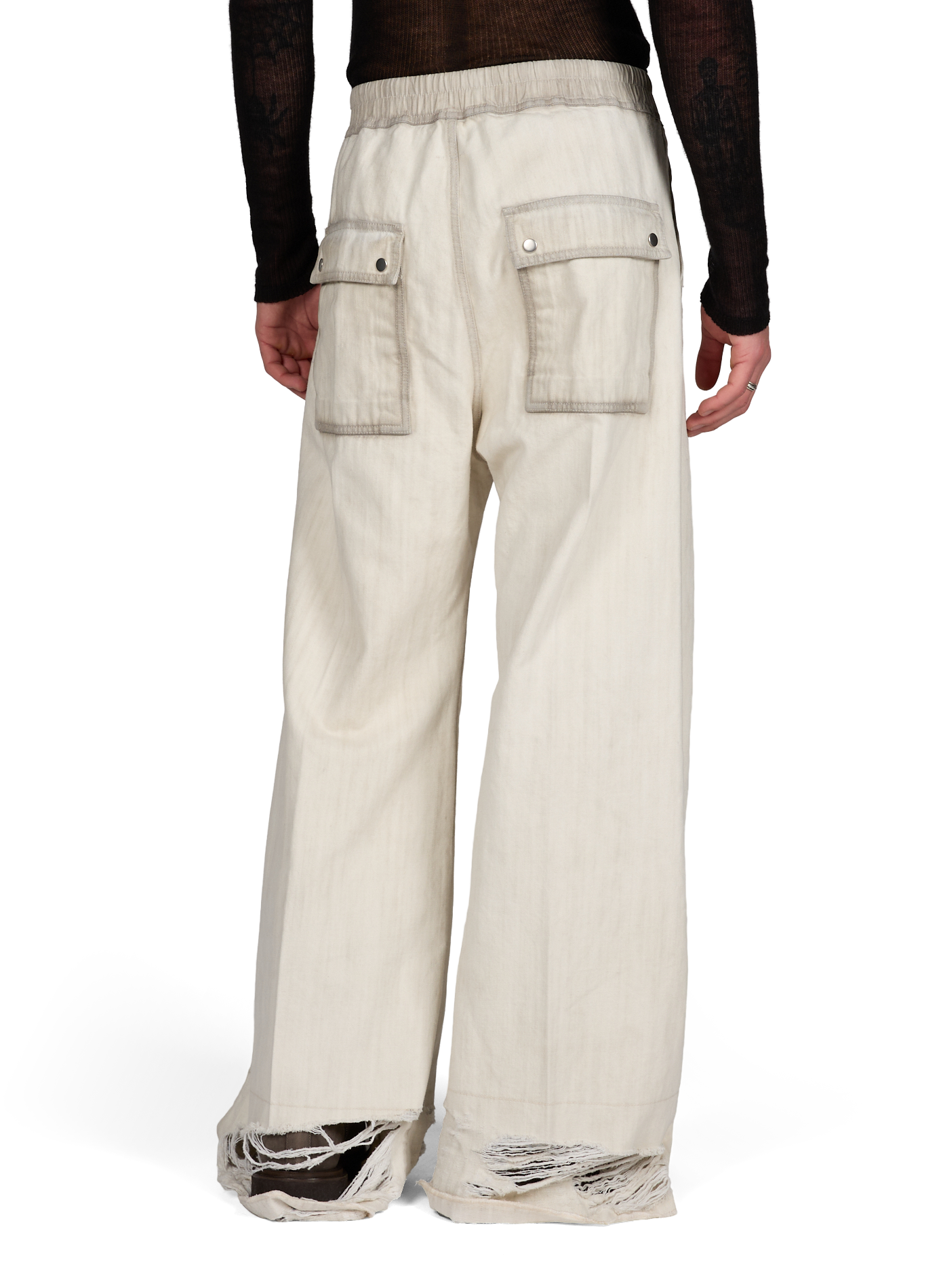 Pantalon chevilles déchirées en coton RICK OWENS Beige