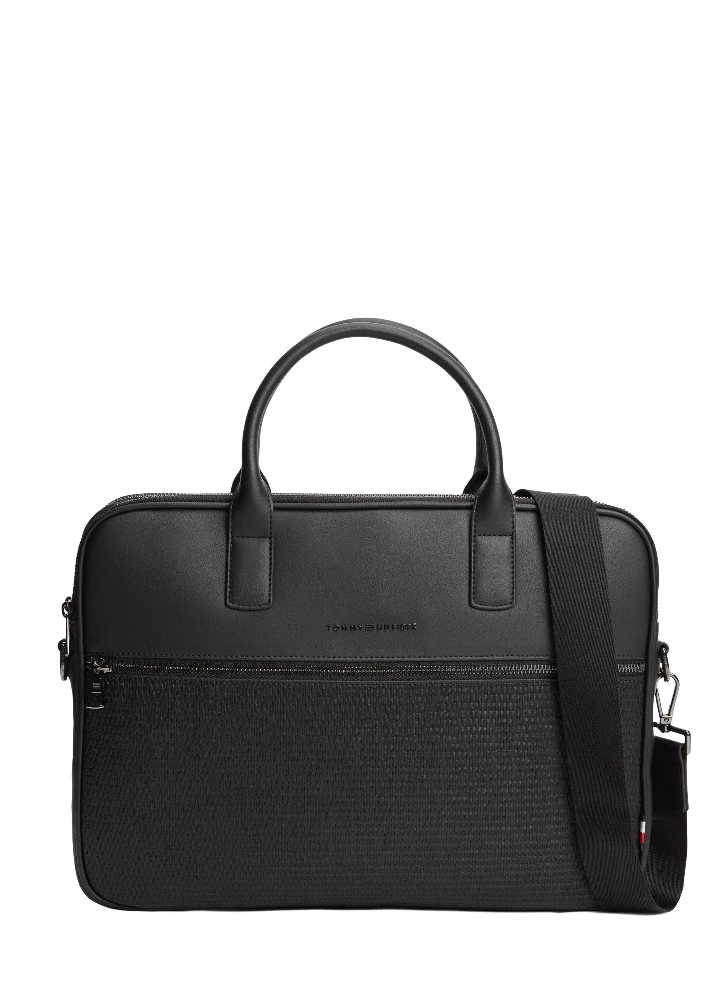 Poche d'ordinateur à bandoulière TOMMY HILFIGER Noir