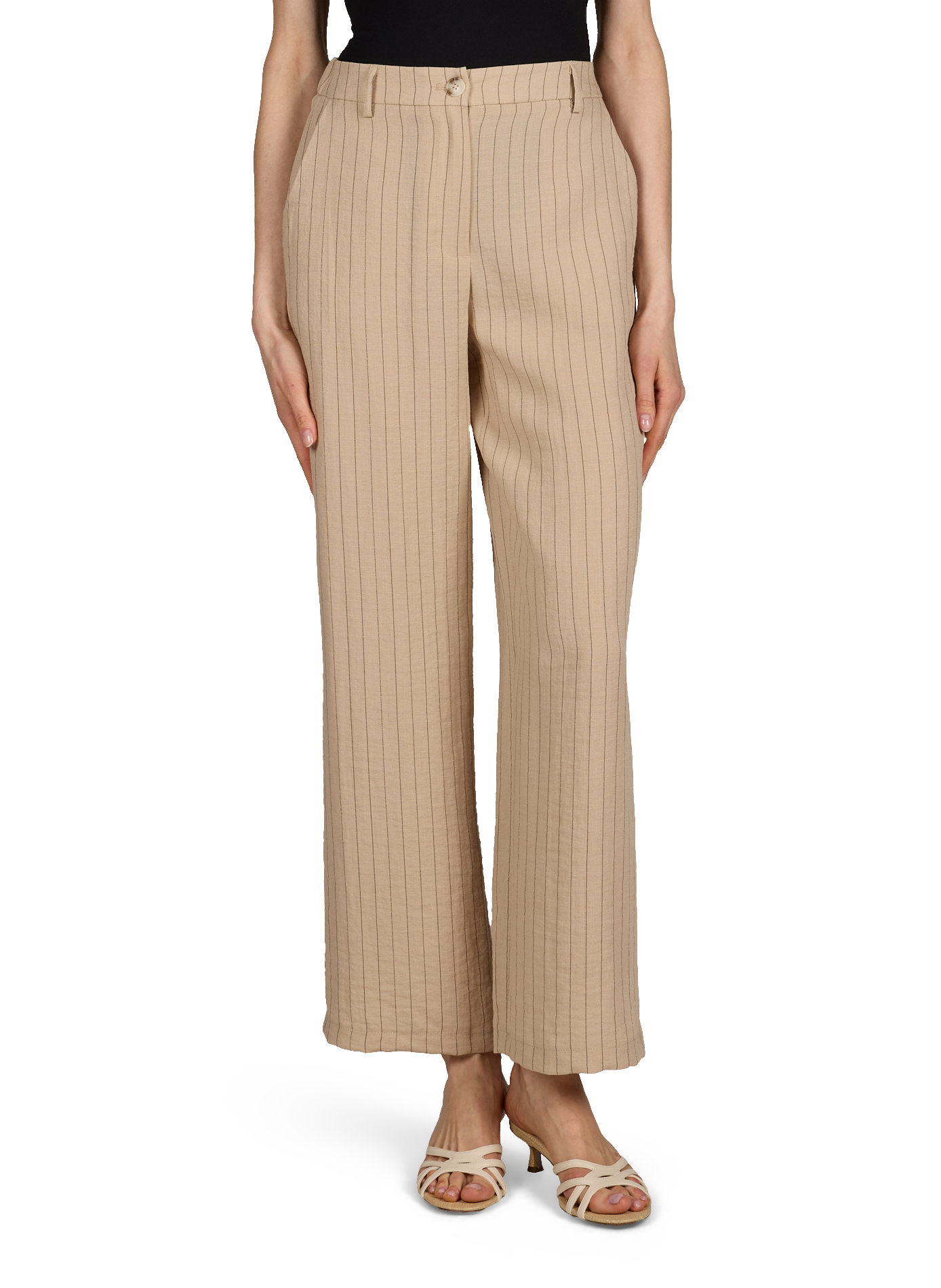Pantalon droit à rayures OBJECT Beige