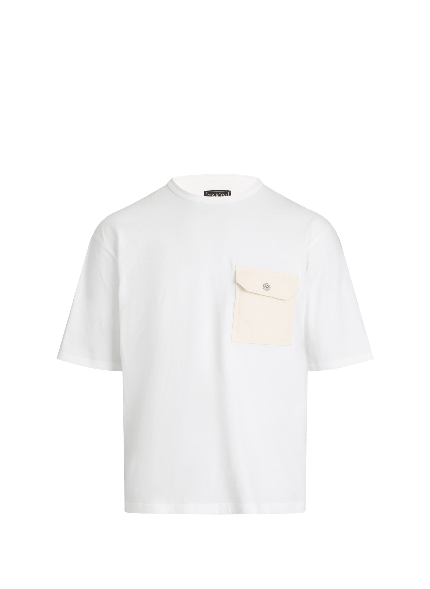 Quilted chest pocket cotton T-shirt TAION White