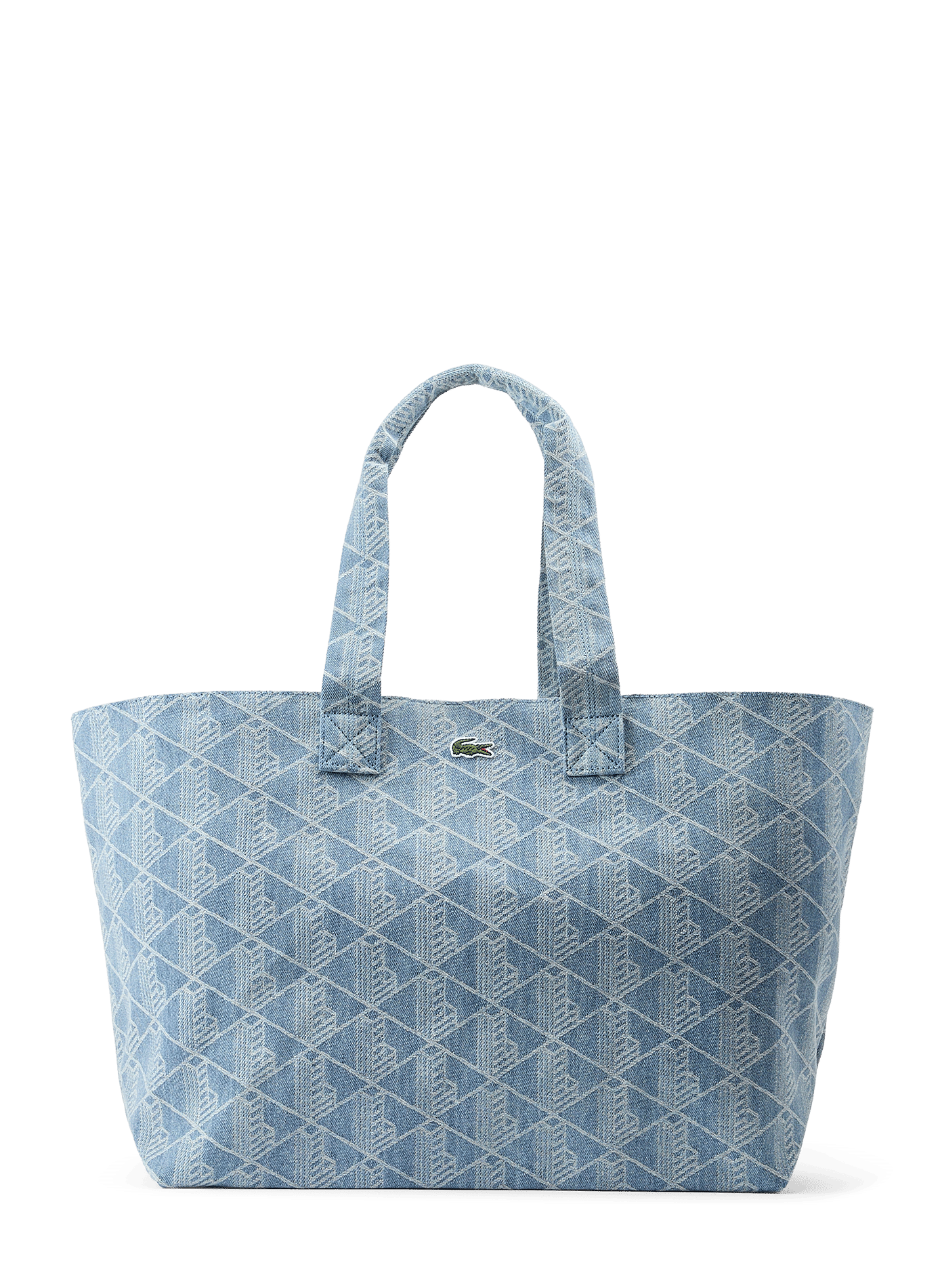 Grand sac cabas Neocroc en denim de coton LACOSTE Bleu