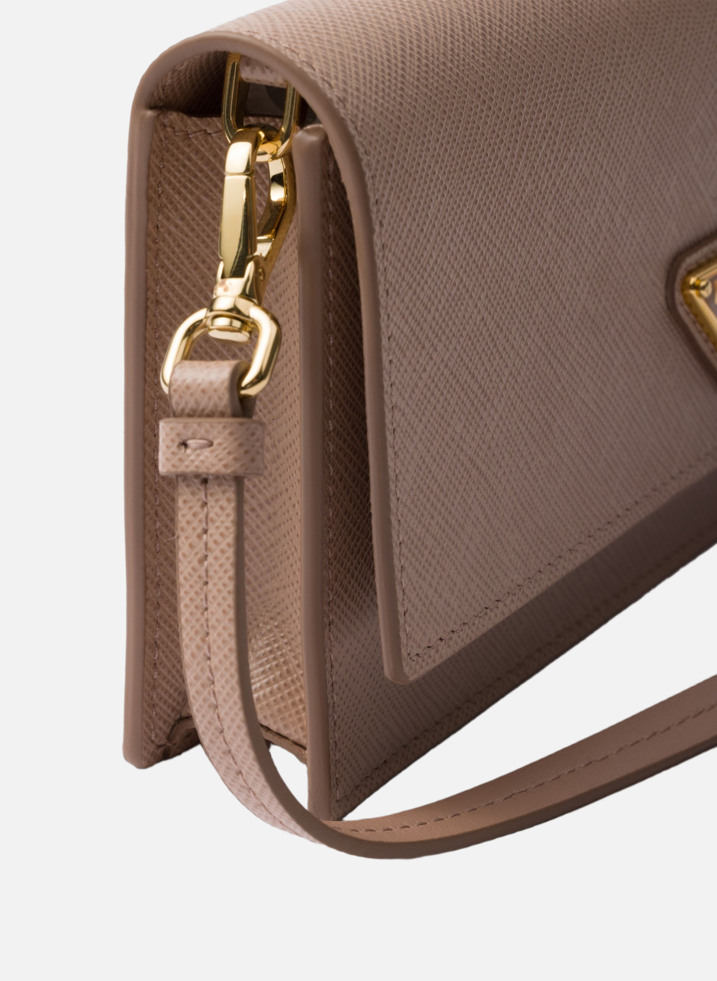 Mini sac en cuir saffiano PRADA Rose