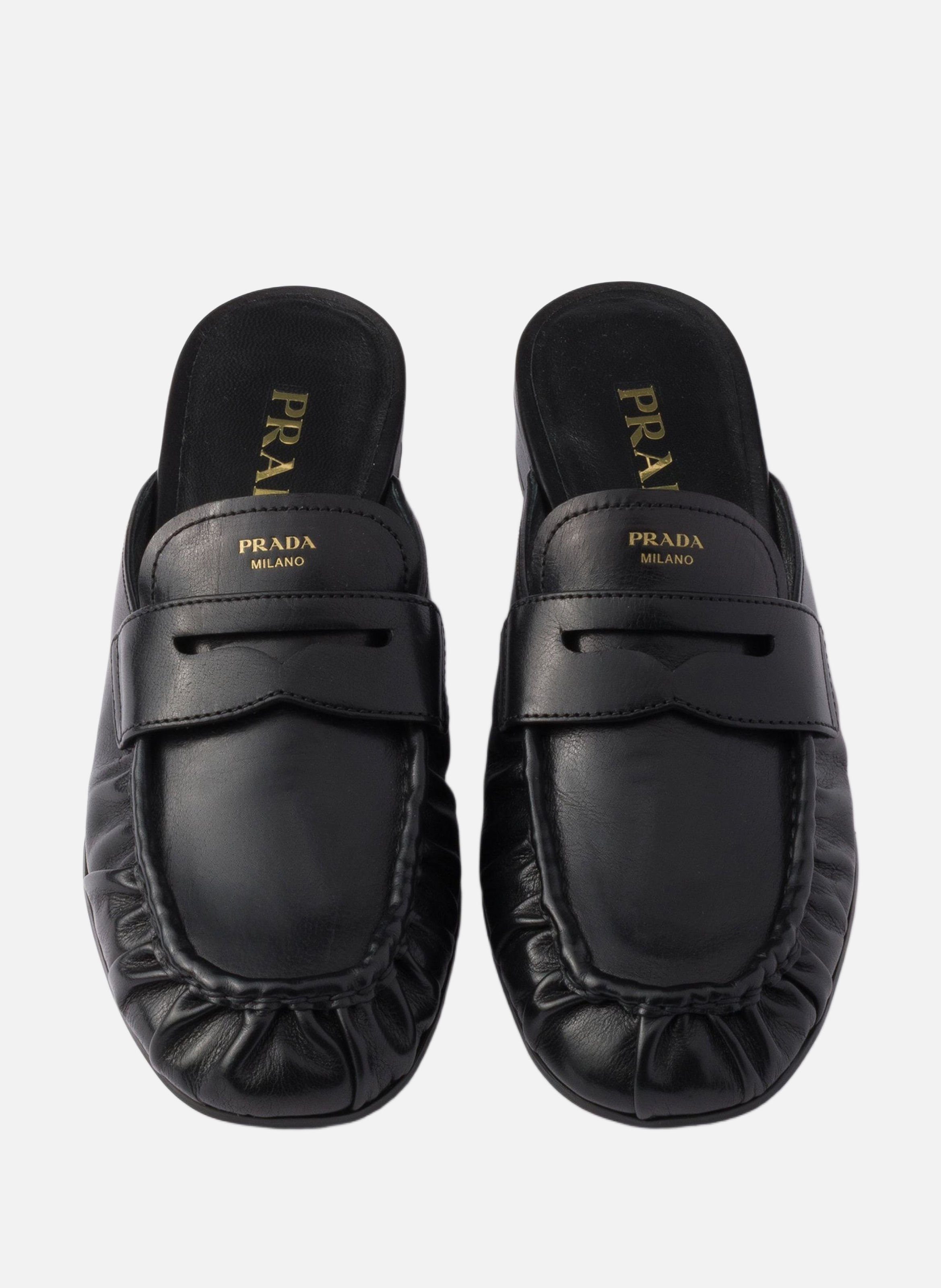 Mules en cuir PRADA Noir