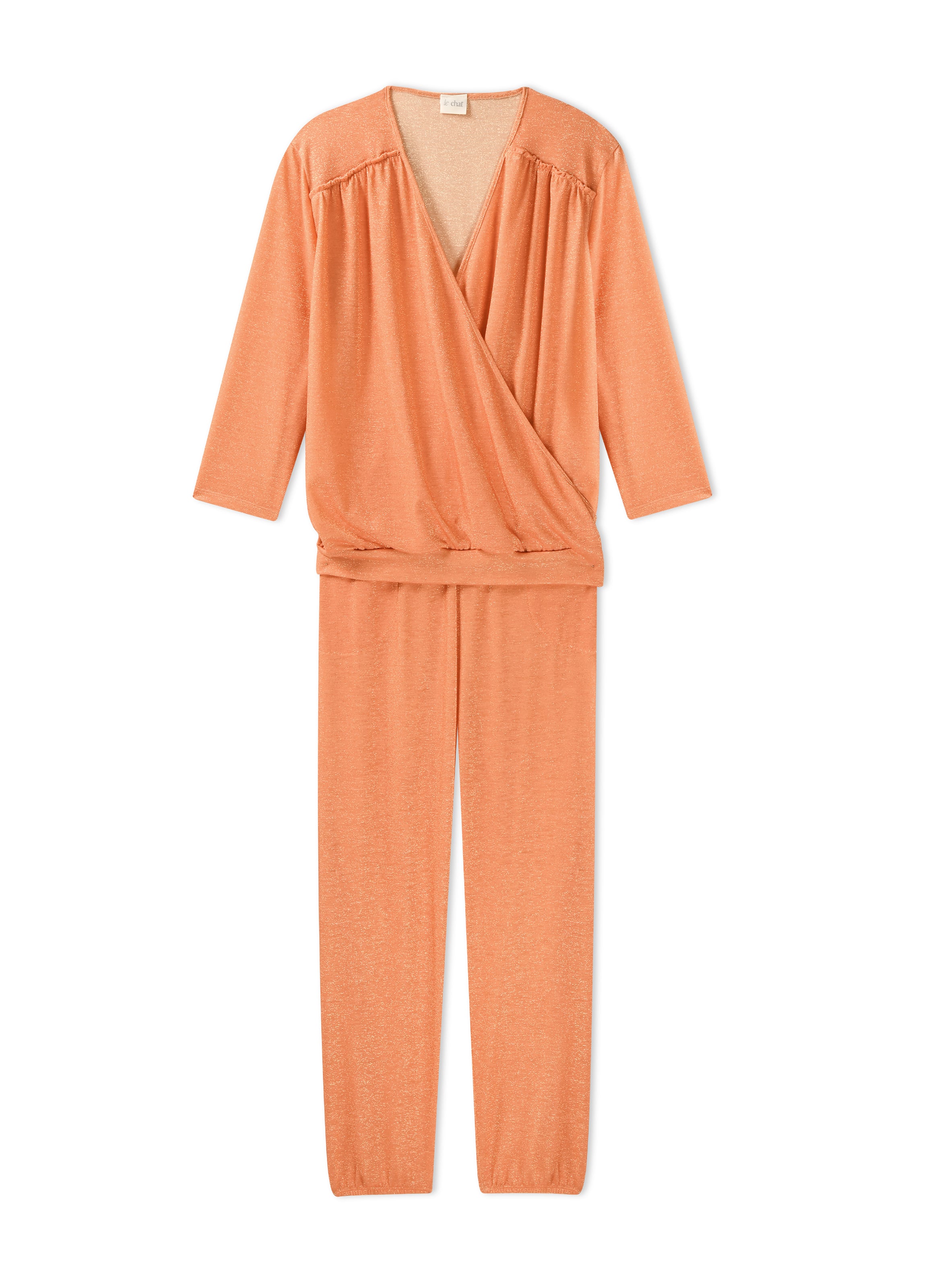 Ensemble homewear en maille lurex coco 222 LE CHAT Orange