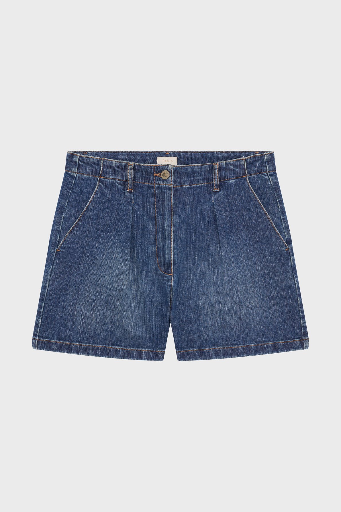 Short en denim brut à pinces - blake Bleu