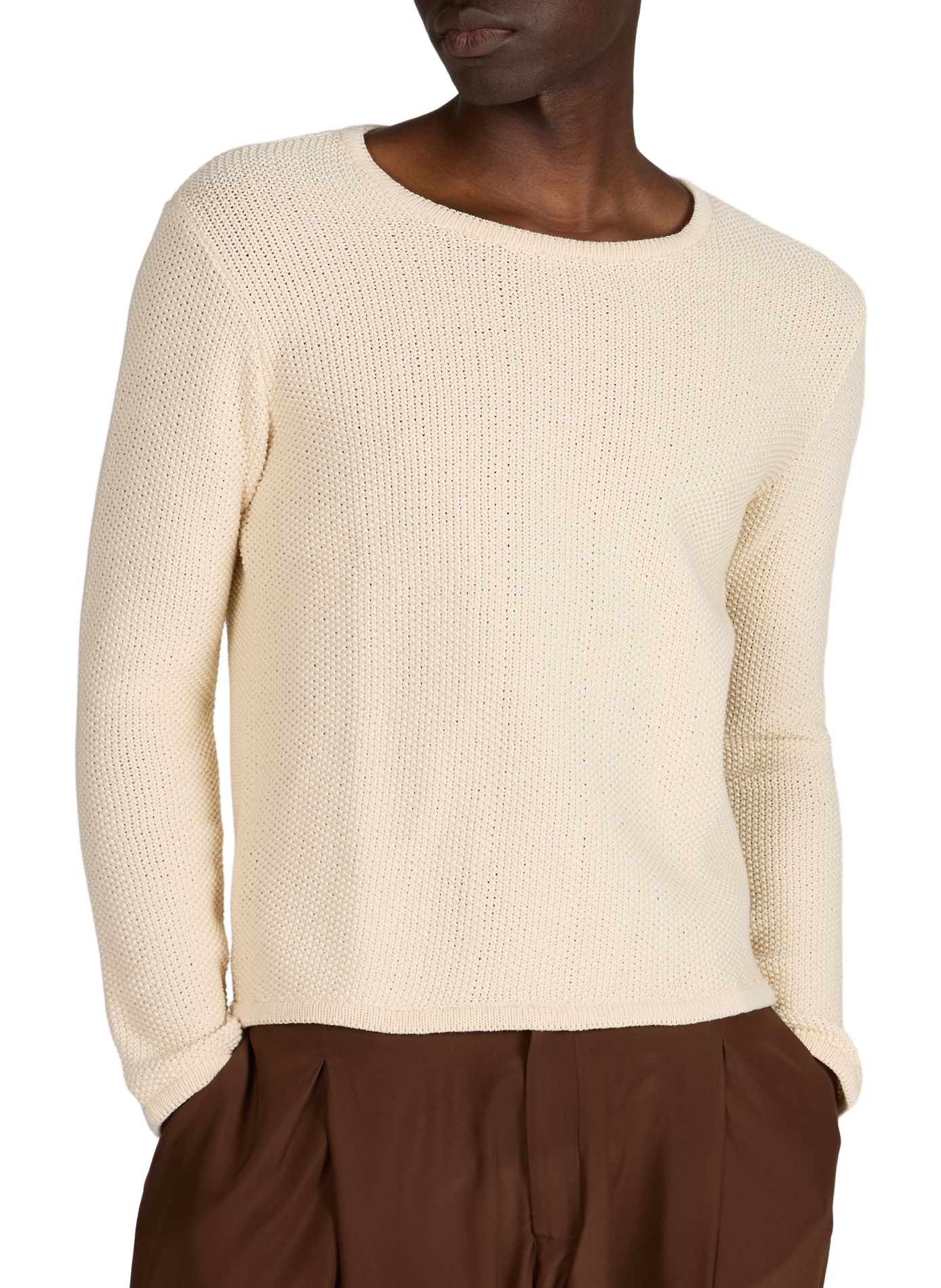 Pull mailles en coton CAMPILLO Beige